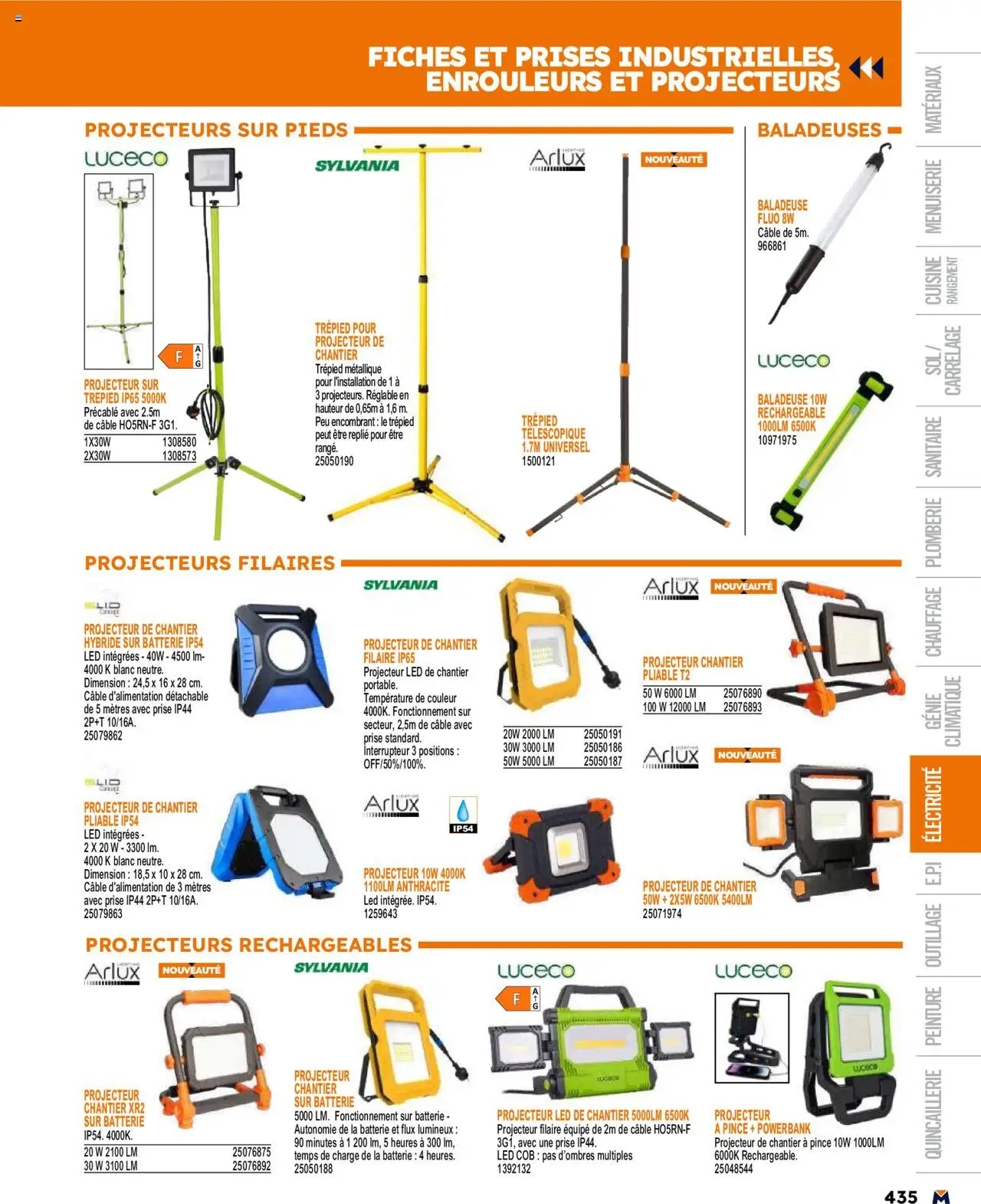  | Page: 435 | Produits: Câble, Interrupteur, Prises, Projecteur
