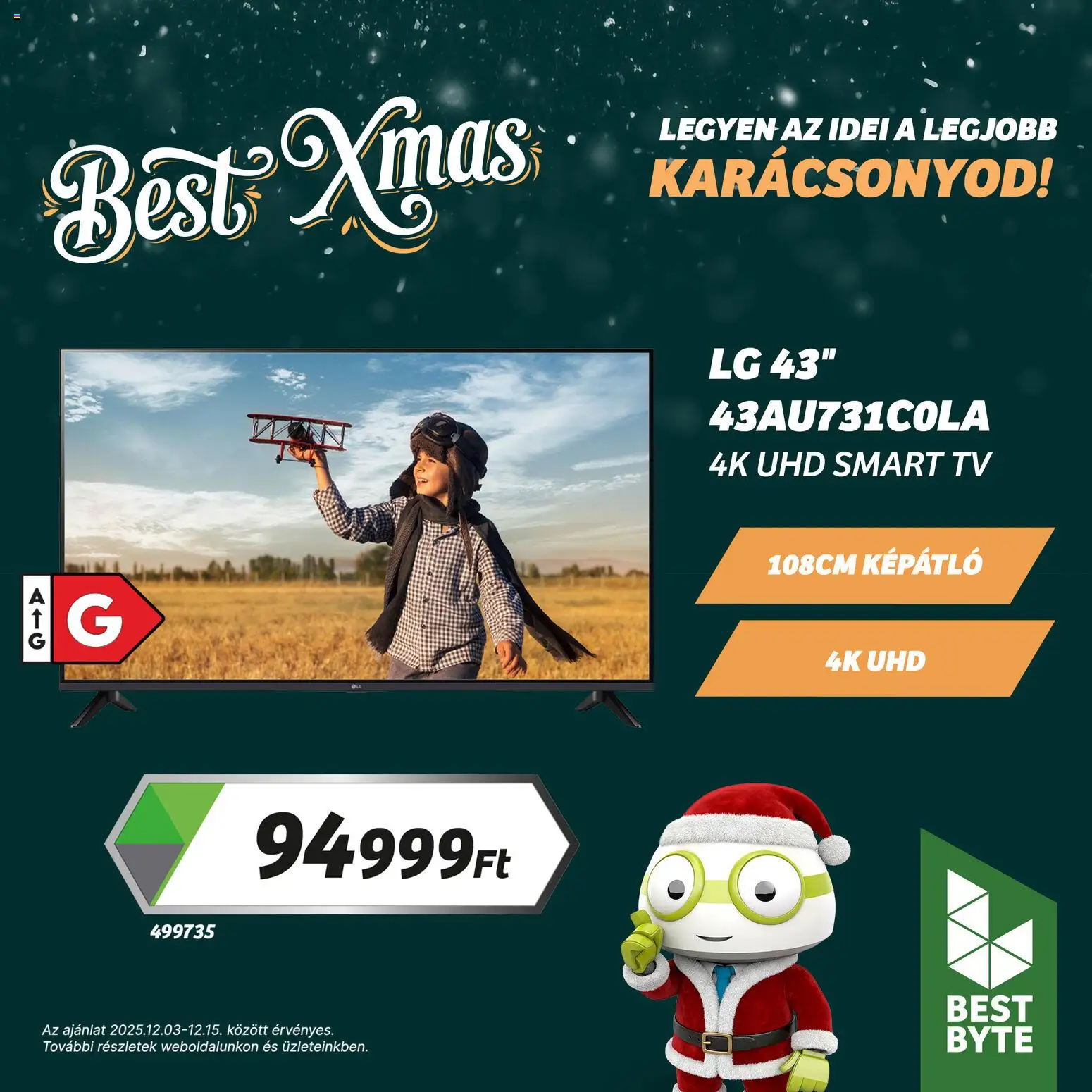 Best Byte akciós ujság - amely érvényes a következő dátumtól: 03.12.2025 | Oldal: 12 | Termékek: TV, Smart tv