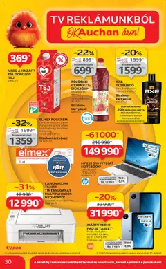 Auchan akciós ujság - amely érvényes a következő dátumtól: 14.08.2025 | Oldal: 30 | Termékek: Málna, Gyümölcs, TV, Xiaomi