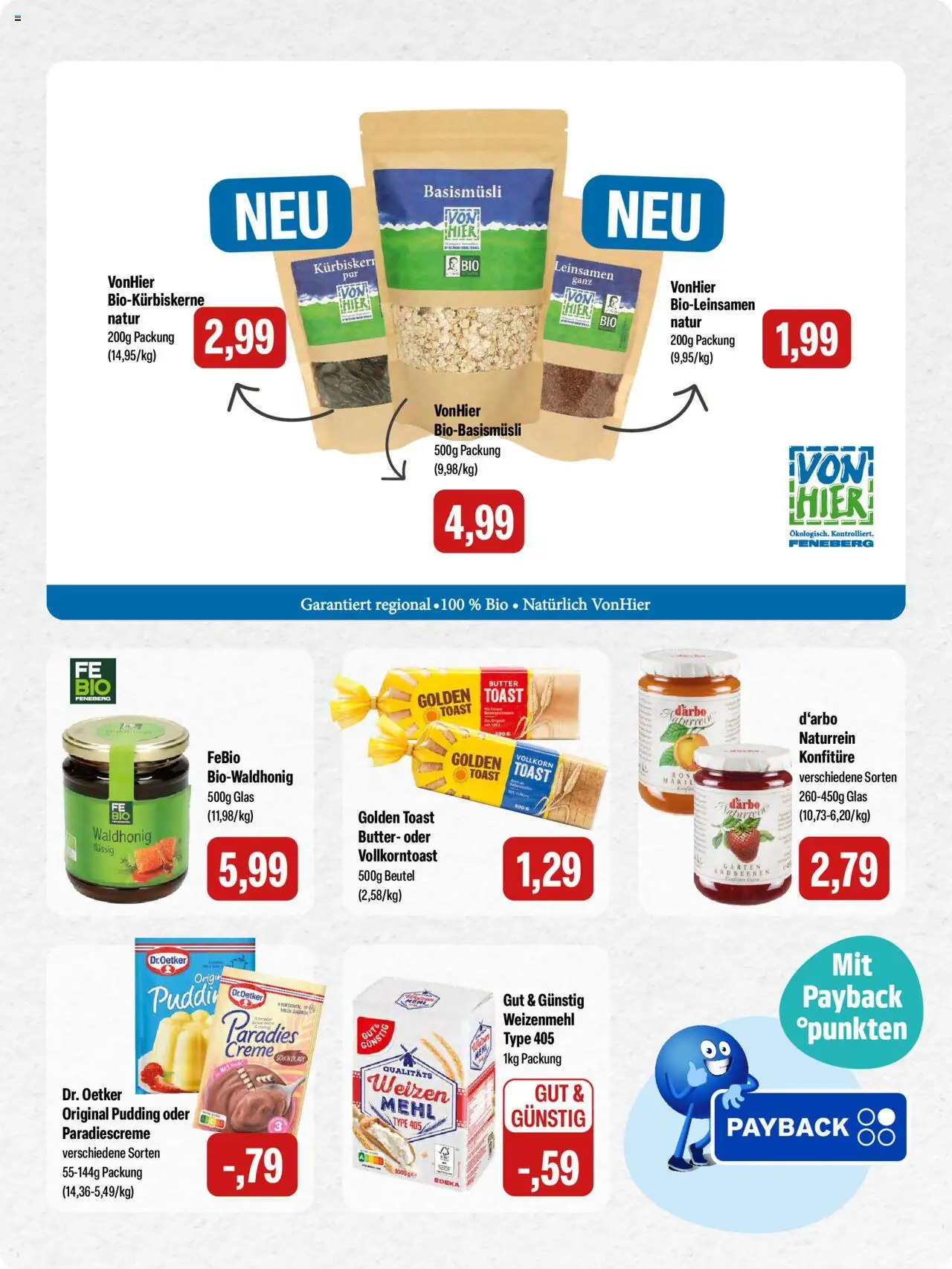 Feneberg Angebote – gültig ab 23.10.2025 | Seite: 15 | Produkte: Butter, Weizenmehl, Pudding, Creme