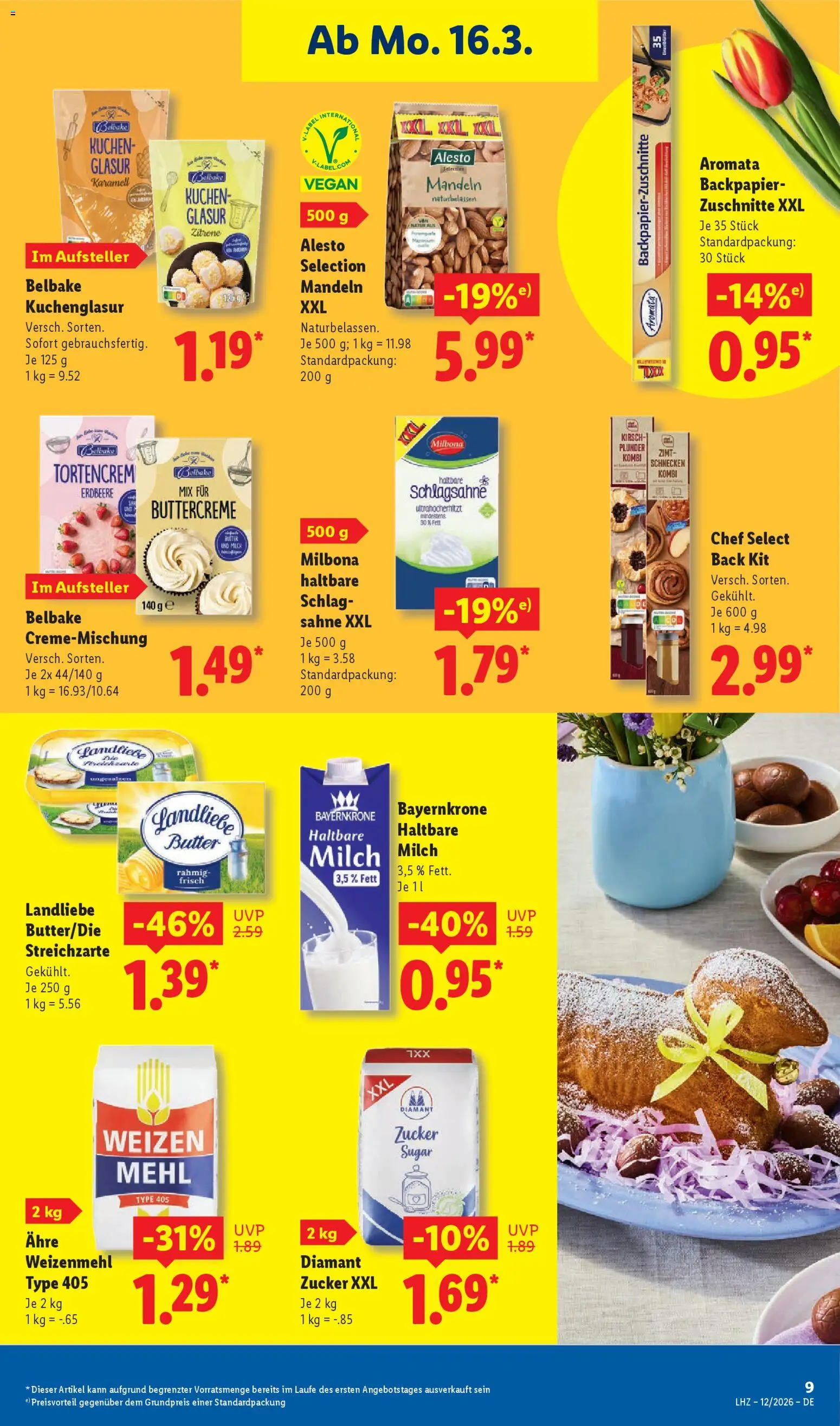 Lidl Prospekt Bestwig – gültig ab 16.03.2026 | Seite: 15 | Produkte: Milch, Butter, Weizenmehl, Zucker