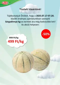 Reál Bevásárló hétvége - Pest megye - amely érvényes a következő dátumtól: 17.07.2025