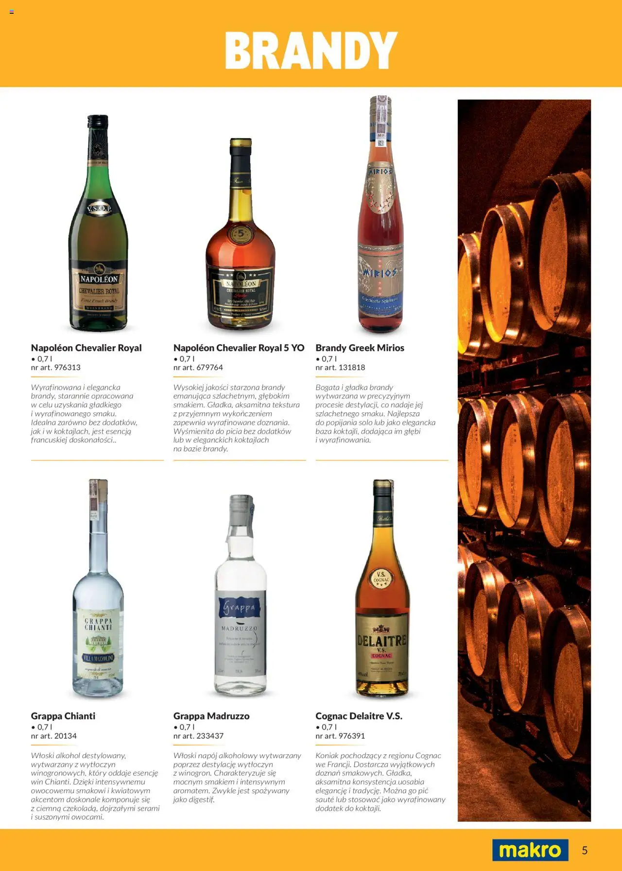 Makro Gazetka - Smak Chill&Fun od 01.08.2025 | Strona: 5 | Produkty: Koniak, Grappa, Alkohol