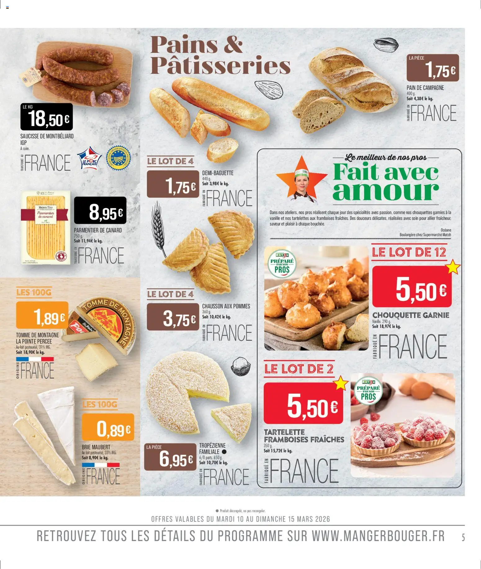 {H1} | Page: 7 | Produits: Lait, Pain, Saucisse, Brie