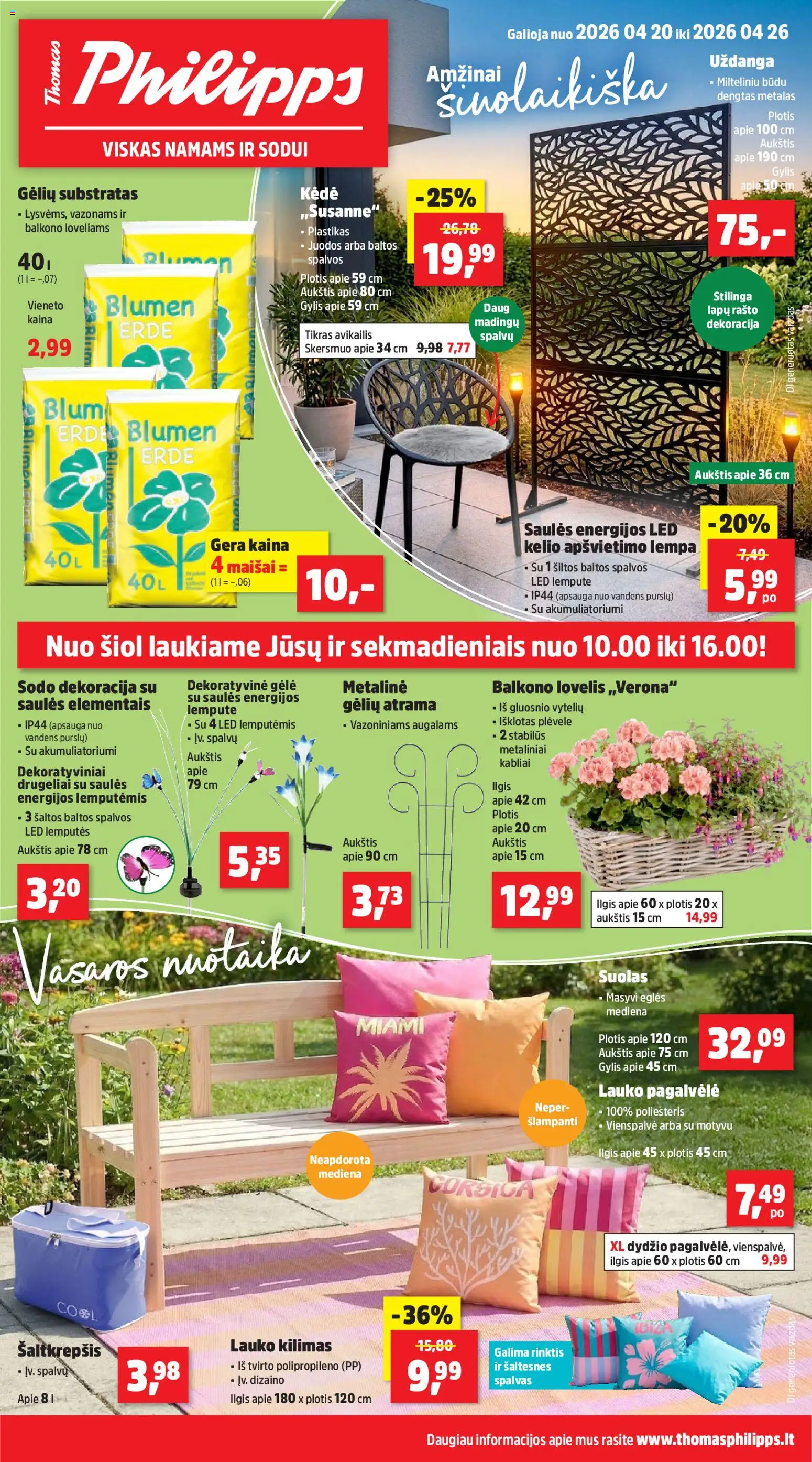 Thomas Philipps akcijos nuo 20.04.2026 | Puslapis: 1 | Prekių: Pagalvėlė, Kėdė, Kilimas, Lempa