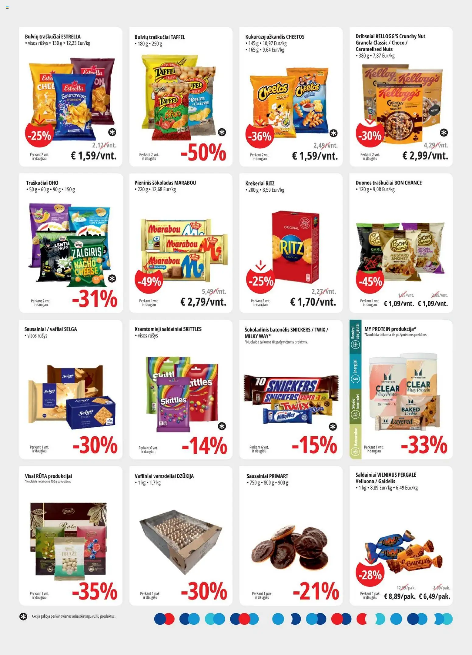ePromo akcijos nuo 18.02.2026 | Puslapis: 9 | Prekių: Vafliai, Šokoladinis batonėlis, Saldainiai, Traškučiai