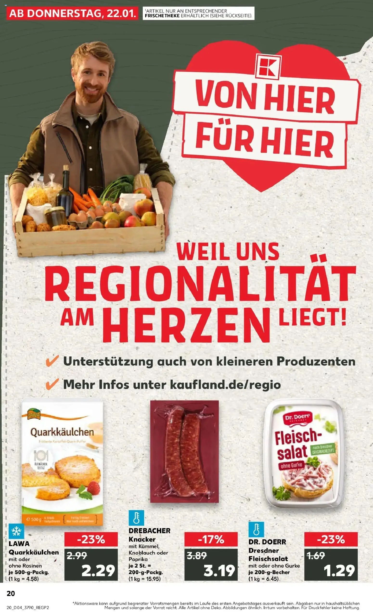 Kaufland prospekt Zwönitz	 – gültig ab 25.01.2026 | Seite: 20 | Produkte: Paprika, Knoblauch, Fleisch, Salat