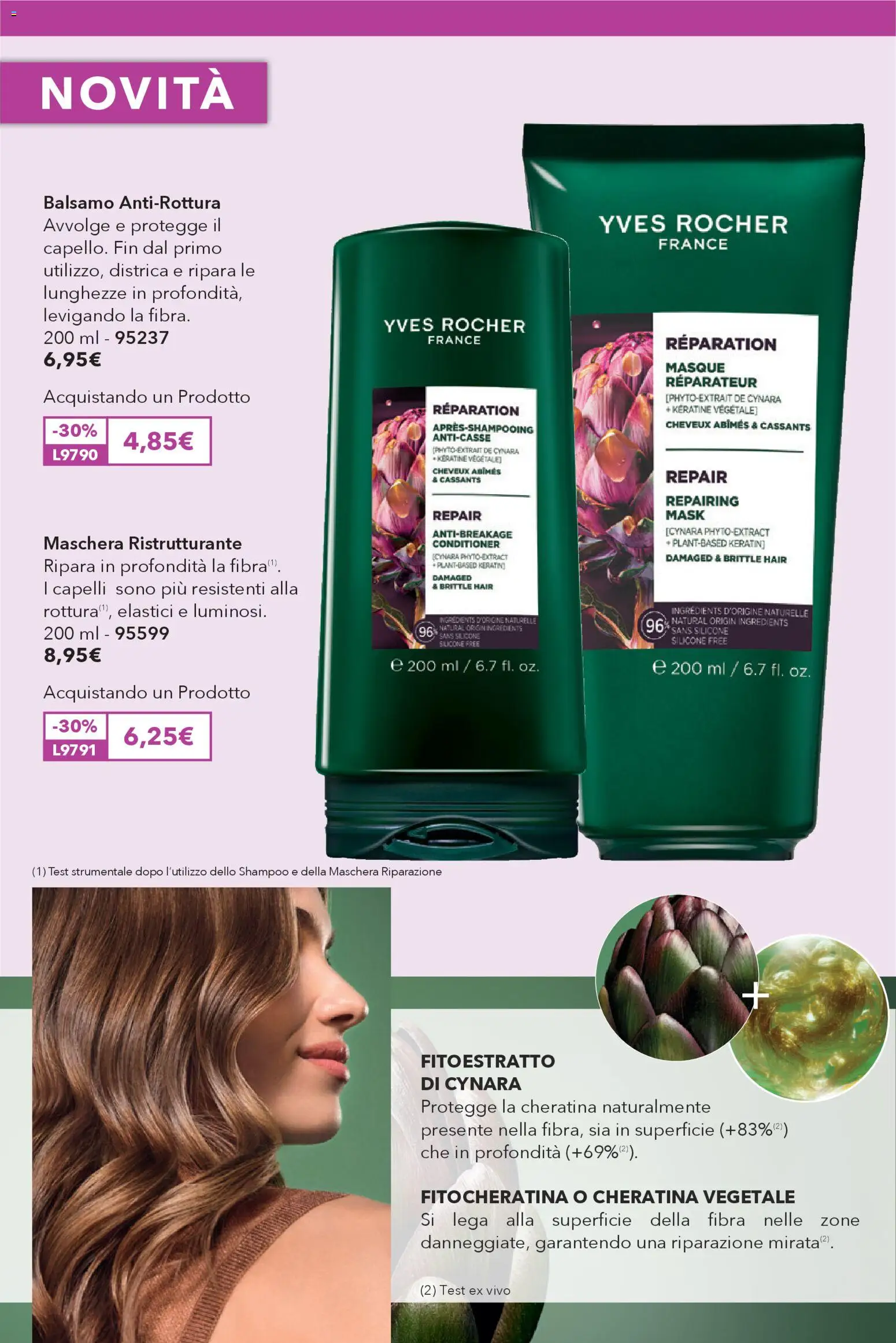 Volantino Yves Rocher del 02.04.2026 | Pagina: 4 | Prodotti: Shampoo, Balsamo, Maschera, Silicone