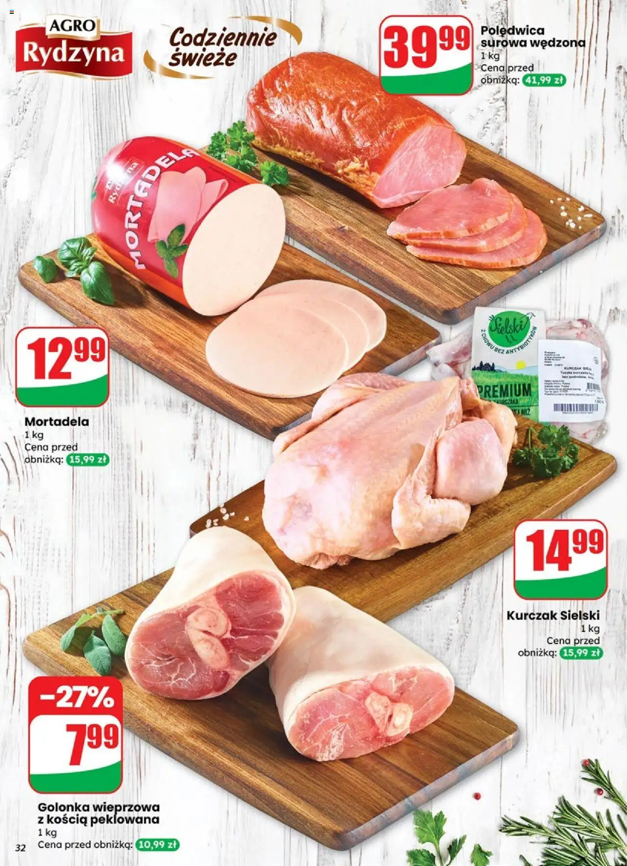 Dino Gazetka od 08.10.2025 | Strona: 32 | Produkty: Kurczak, Mortadela, Golonka wieprzowa