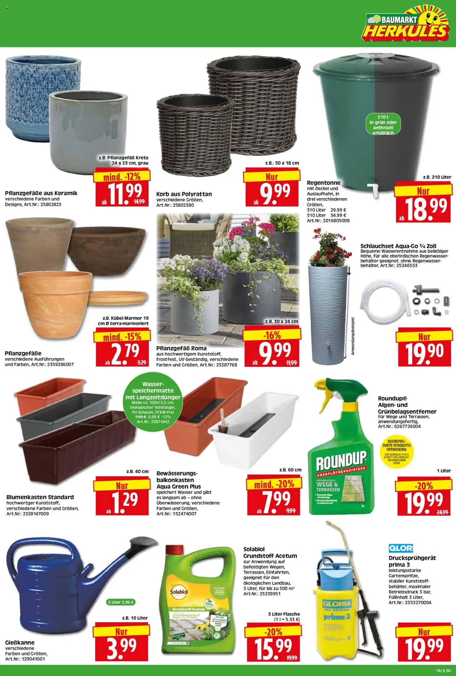 HERKULES Bau & Garten – gültig ab 27.04.2026 | Seite: 6 | Produkte: Korb, Wasser