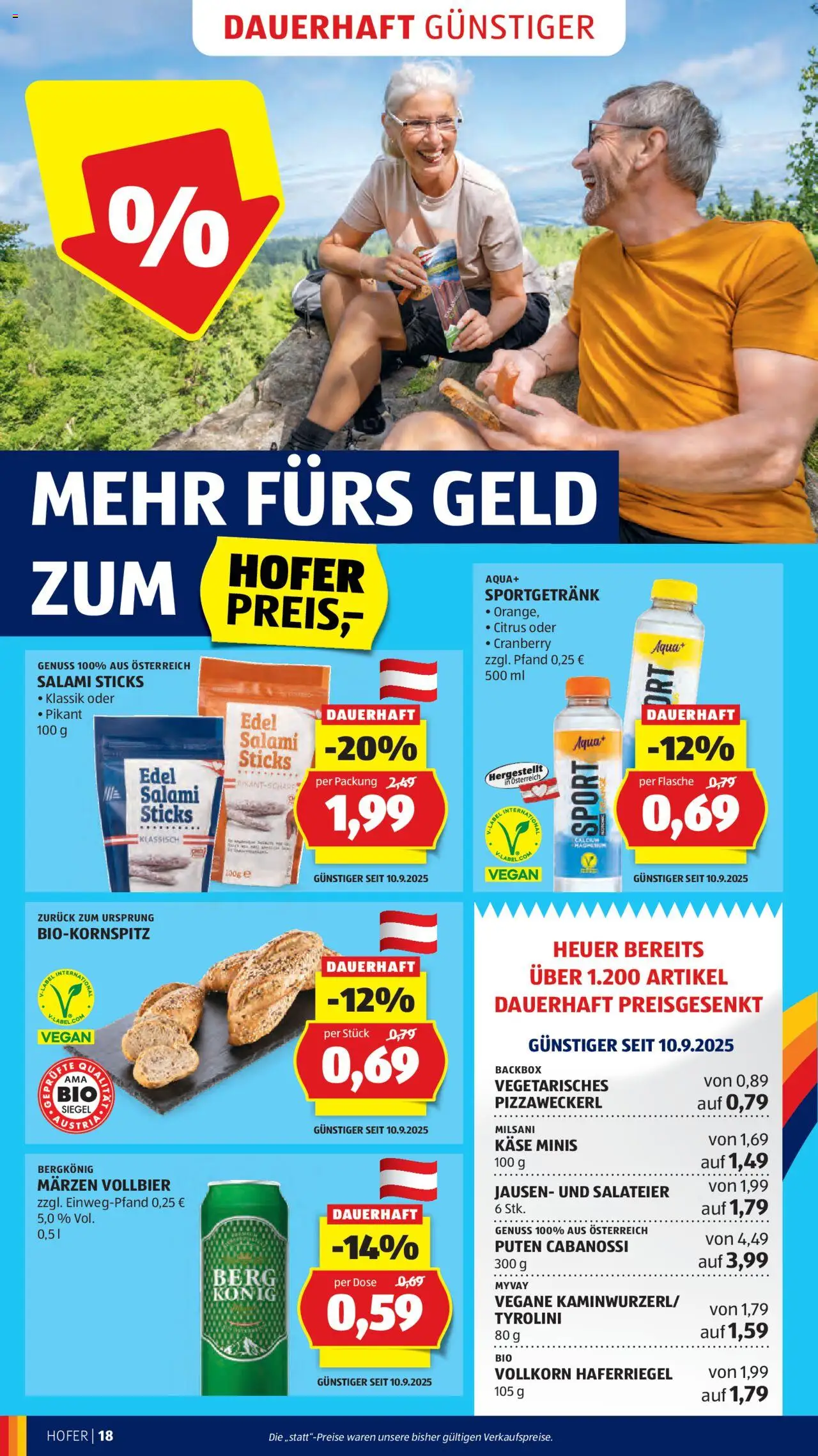 Hofer Flugblatt gültig ab 10.10.2025 | Seite: 20 | Produkte: Käse, Salami
