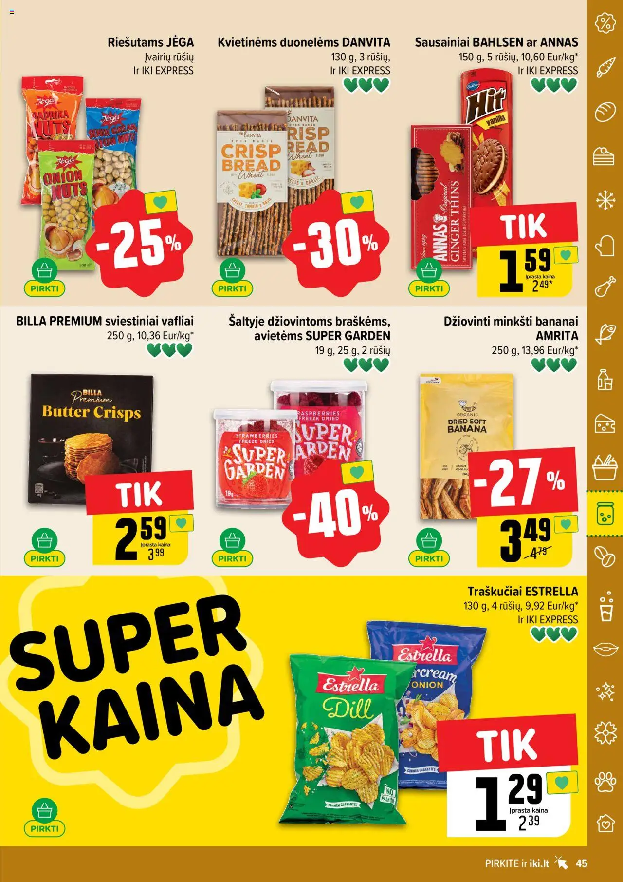 IKI akcijos nuo 08.09.2025 | Puslapis: 45 | Prekių: Sausainiai, Paprika, Vafliai, Traškučiai