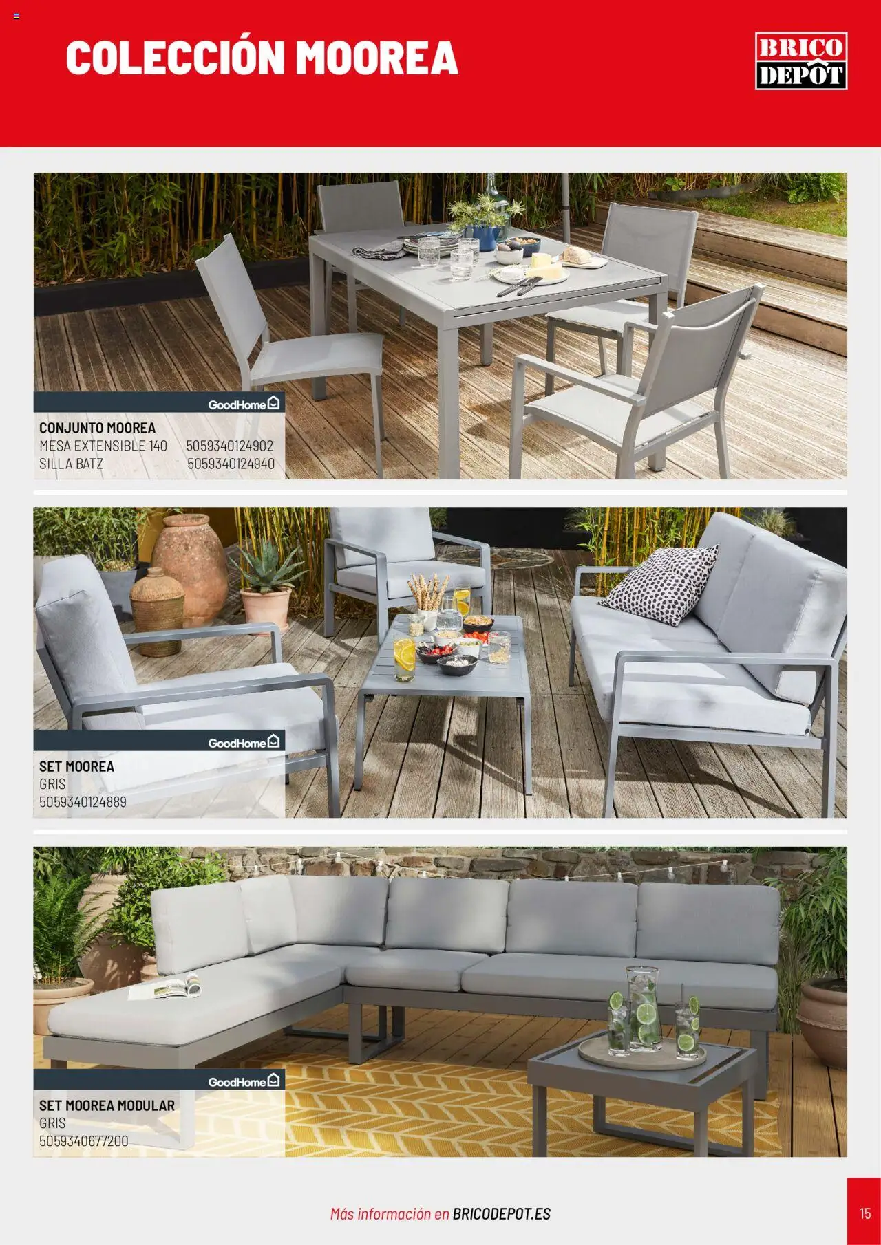 Brico Depôt Jardín │ válido desde el 25.04.2025 | Página: 15 | Productos: Mesa extensible, Mesa, Silla