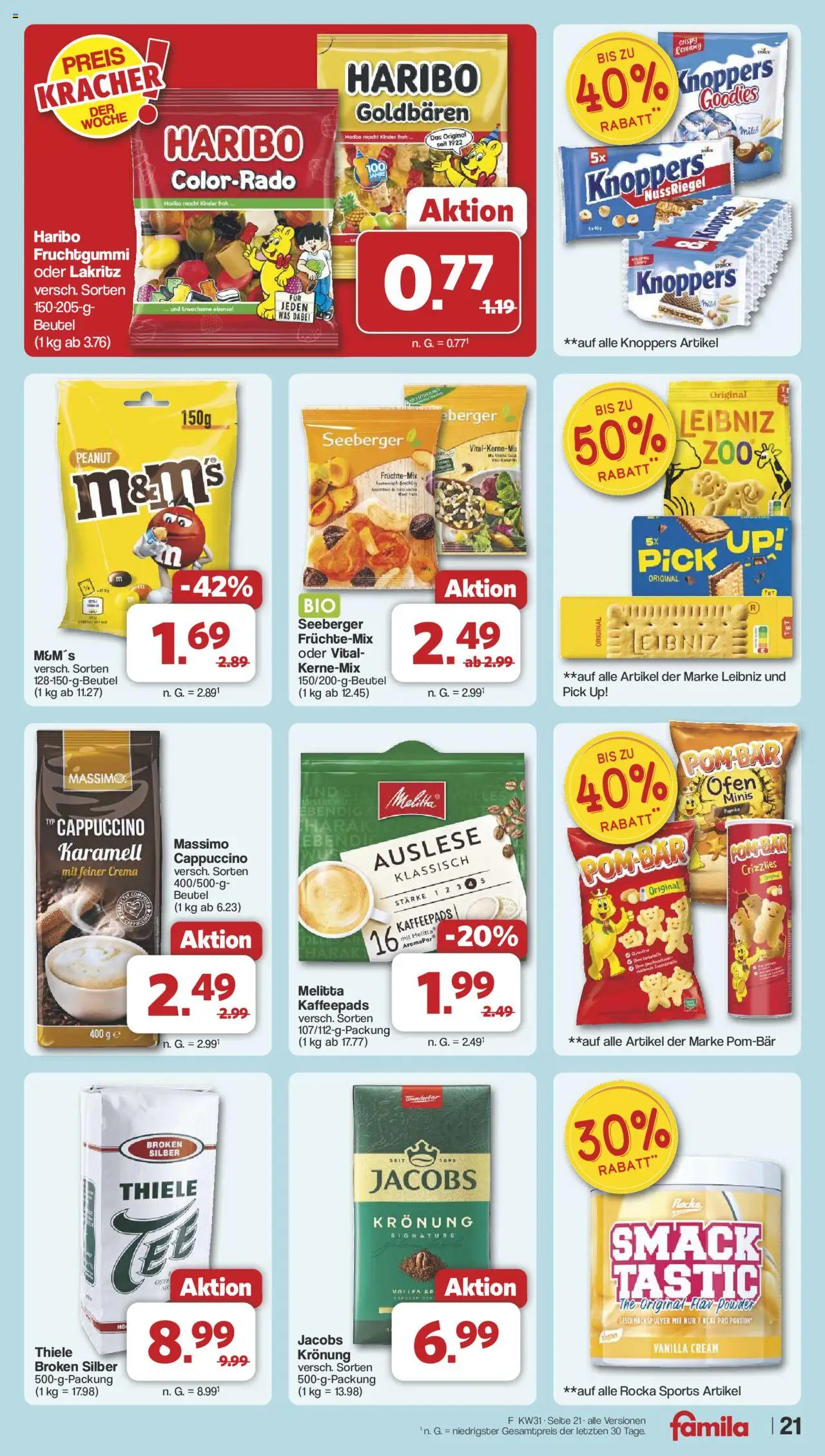 Famila Nordwest Prospekt 	 - gültig ab dem 28.07.2025 | Seite: 24 | Produkte: Ofen, Kaffeepads, Haribo, Knoppers