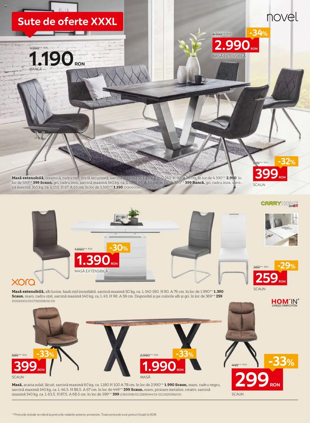 Noul catalog XXXLutz – valabil de la 06.10.2025 | Pagină: 10 | Produse: Masă, Scaun, Bancă