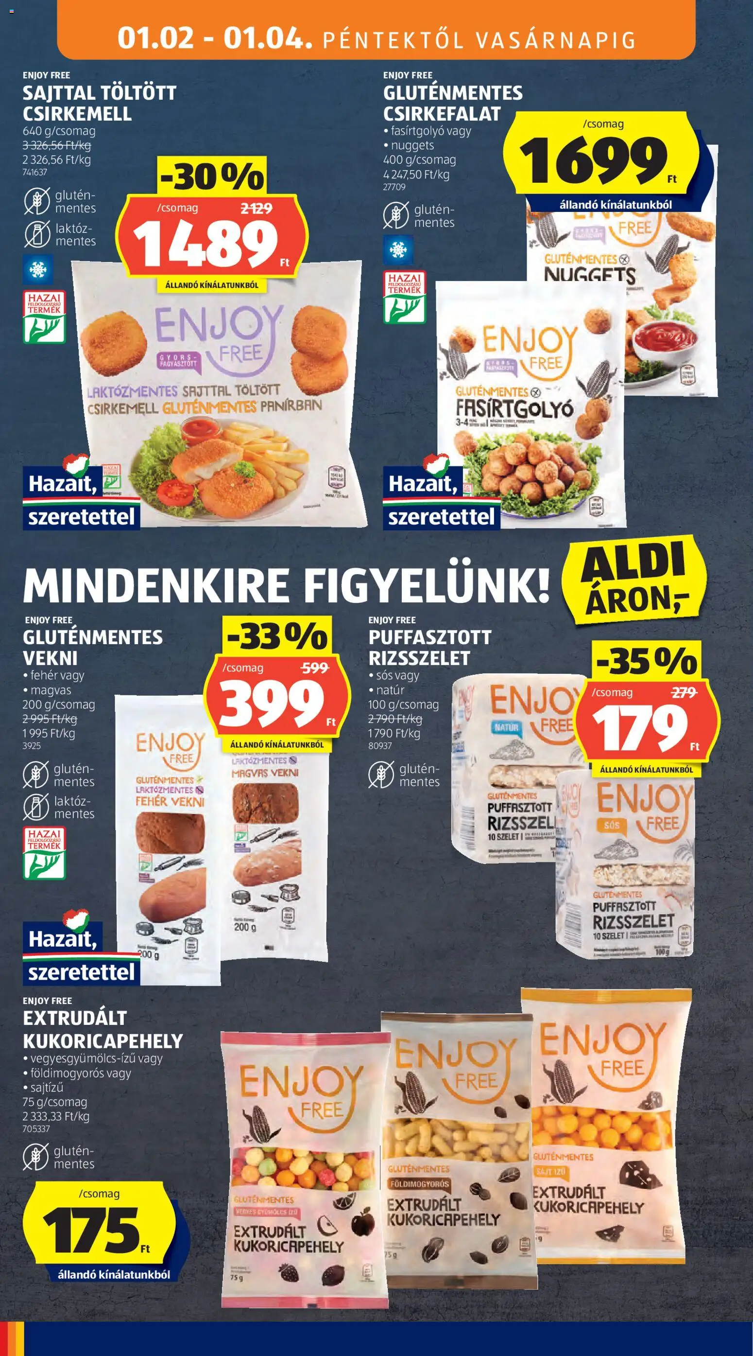 Aldi akciós ujság - amely érvényes a következő dátumtól: 02.01.2026 | Oldal: 16 | Termékek: Gyümölcs, Nuggets, Puffasztott rizsszelet, Sajt