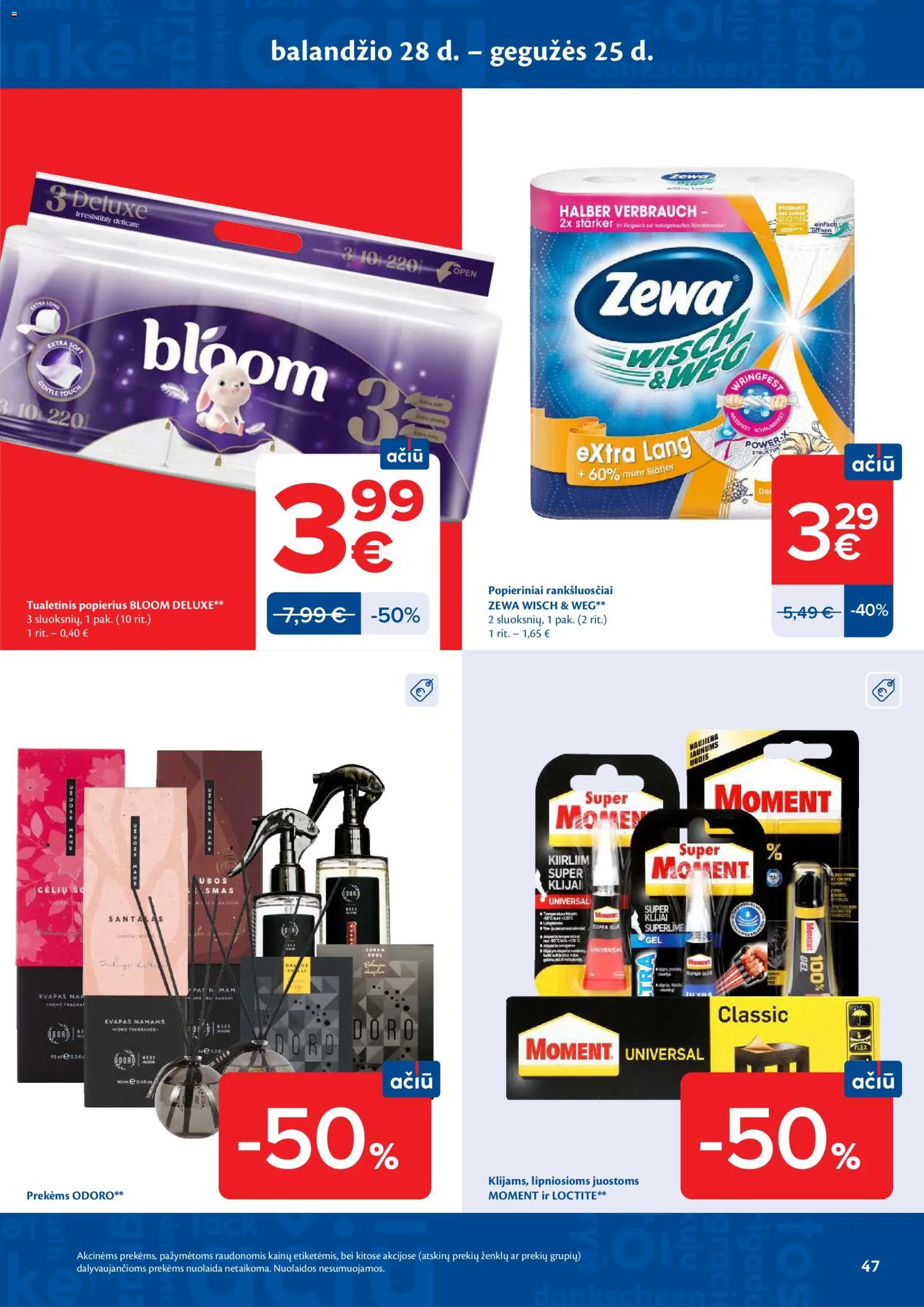 MAXIMA akcijos nuo 28.04.2026 | Puslapis: 47 | Prekių: Kvapas, Tualetinis popierius