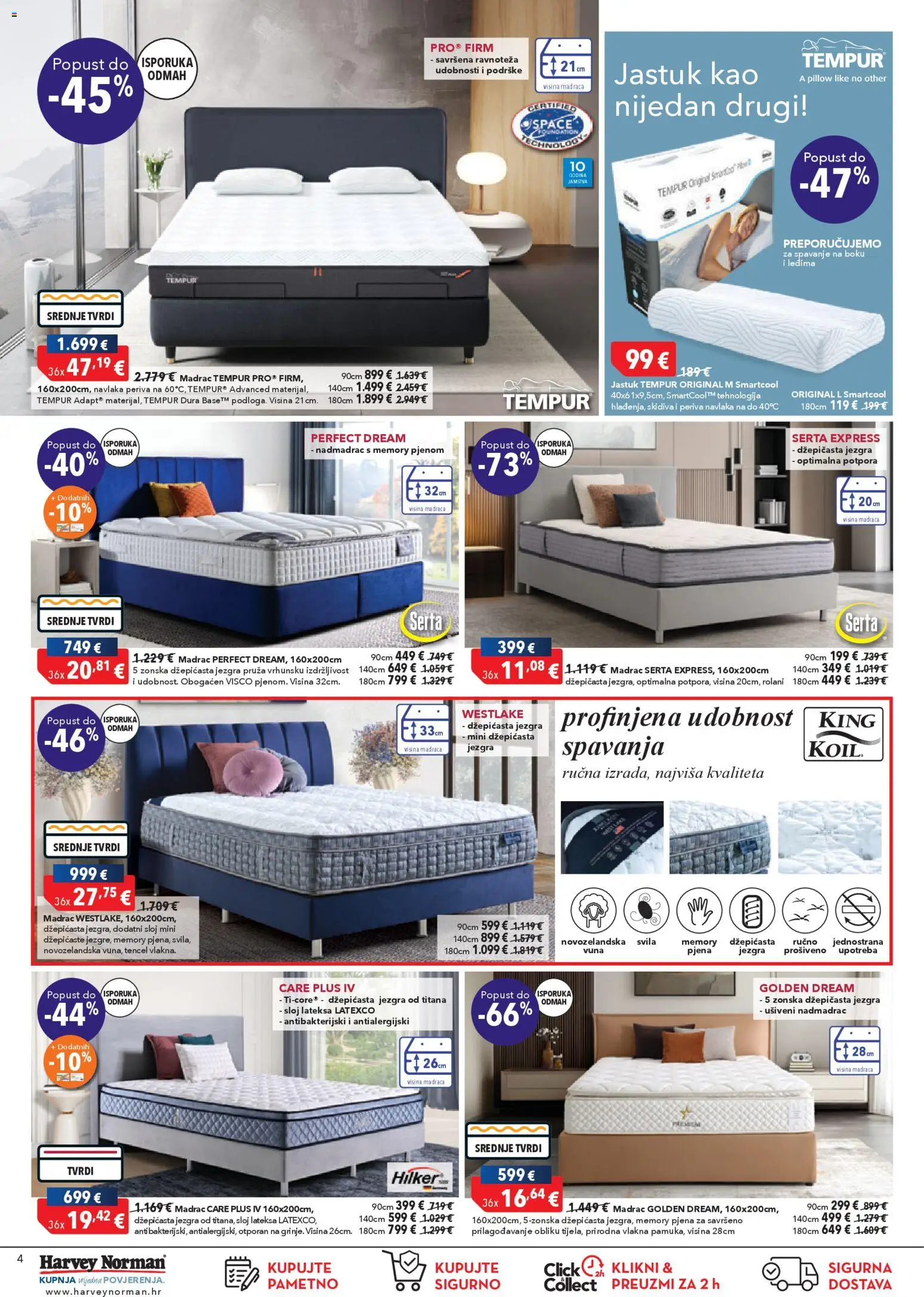 Harvey Norman katalog | vrijedi od 03.02.2026 | Stranica: 4 | Proizvodi: Madrac, Jastuk, Nadmadrac