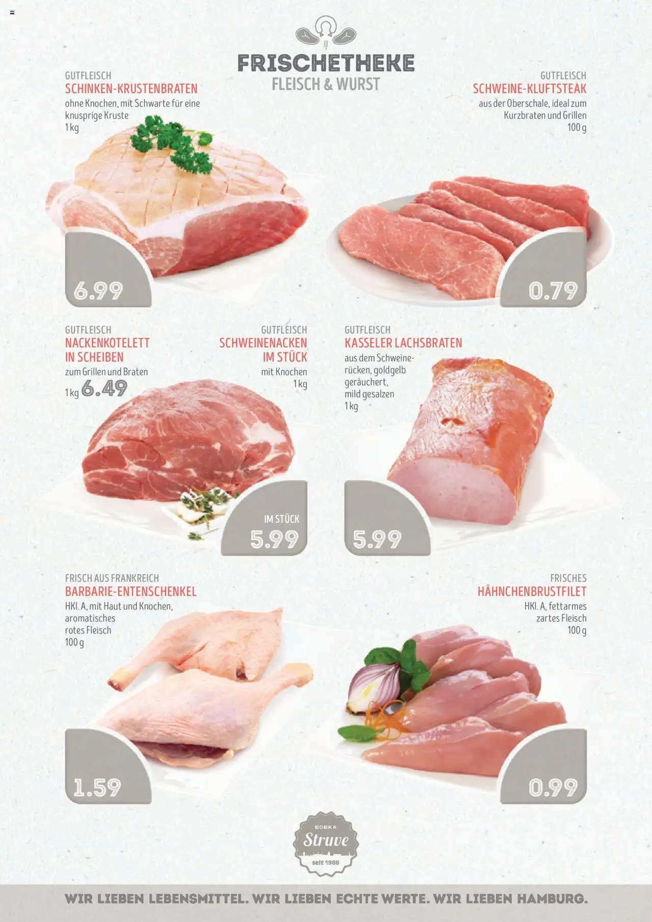 Edeka Struve Prospekt 	 – gültig ab 13.10.2025 | Seite: 4 | Produkte: Schweinenacken, Wurst, Fleisch