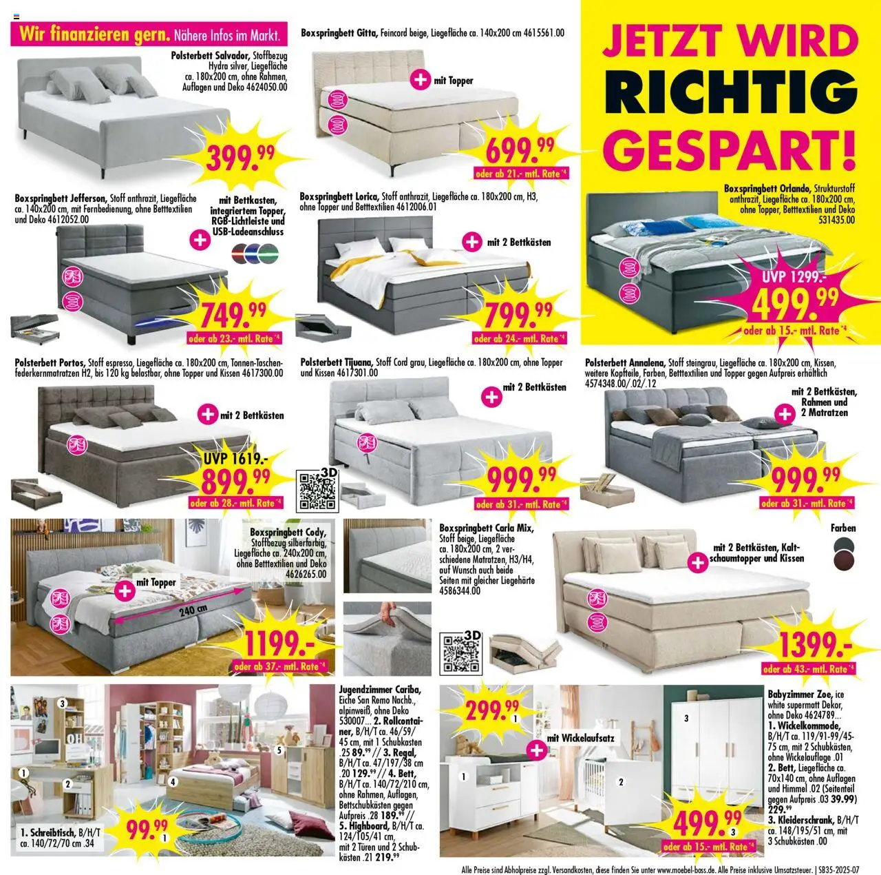 SB Möbel Boss Prospekt 	 - gültig ab dem 23.08.2025 | Seite: 7 | Produkte: Kissen, Boxspringbett, Liege, Topper