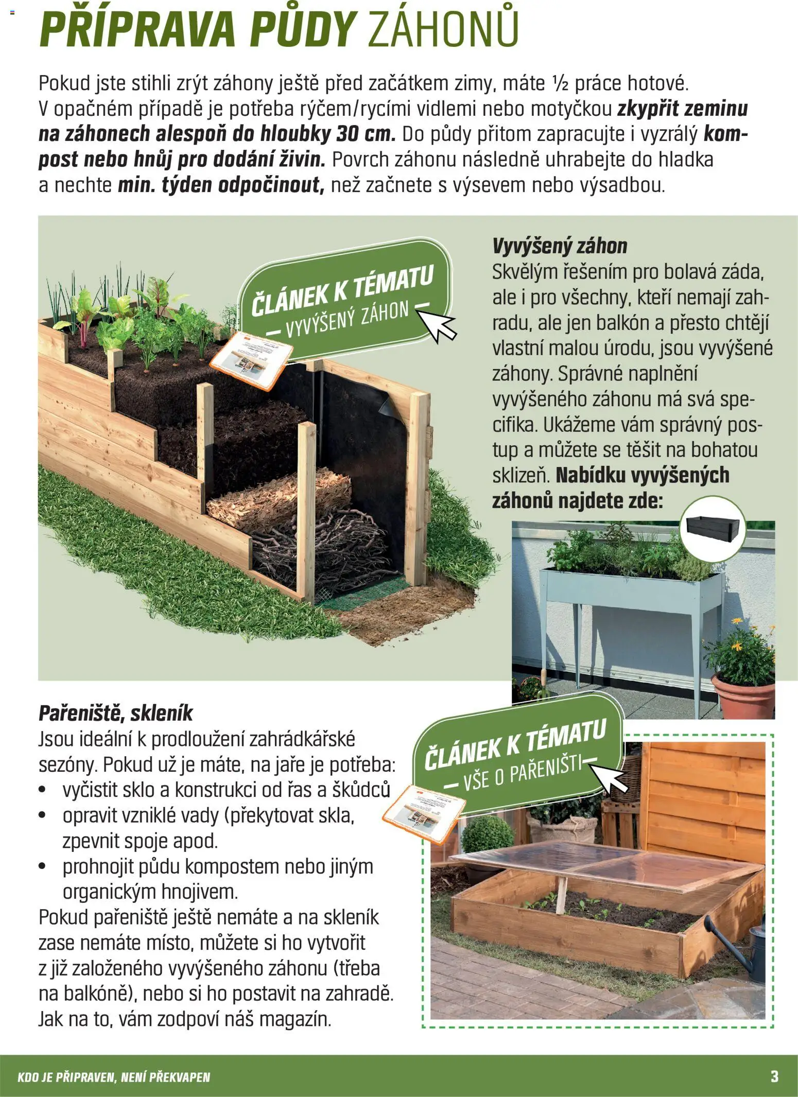 OBI leták - Jarní práce na zahradě od 01.03.2026 | Strana: 3 | Produkty: Pařeniště, Skleník, Vyvýšený záhon