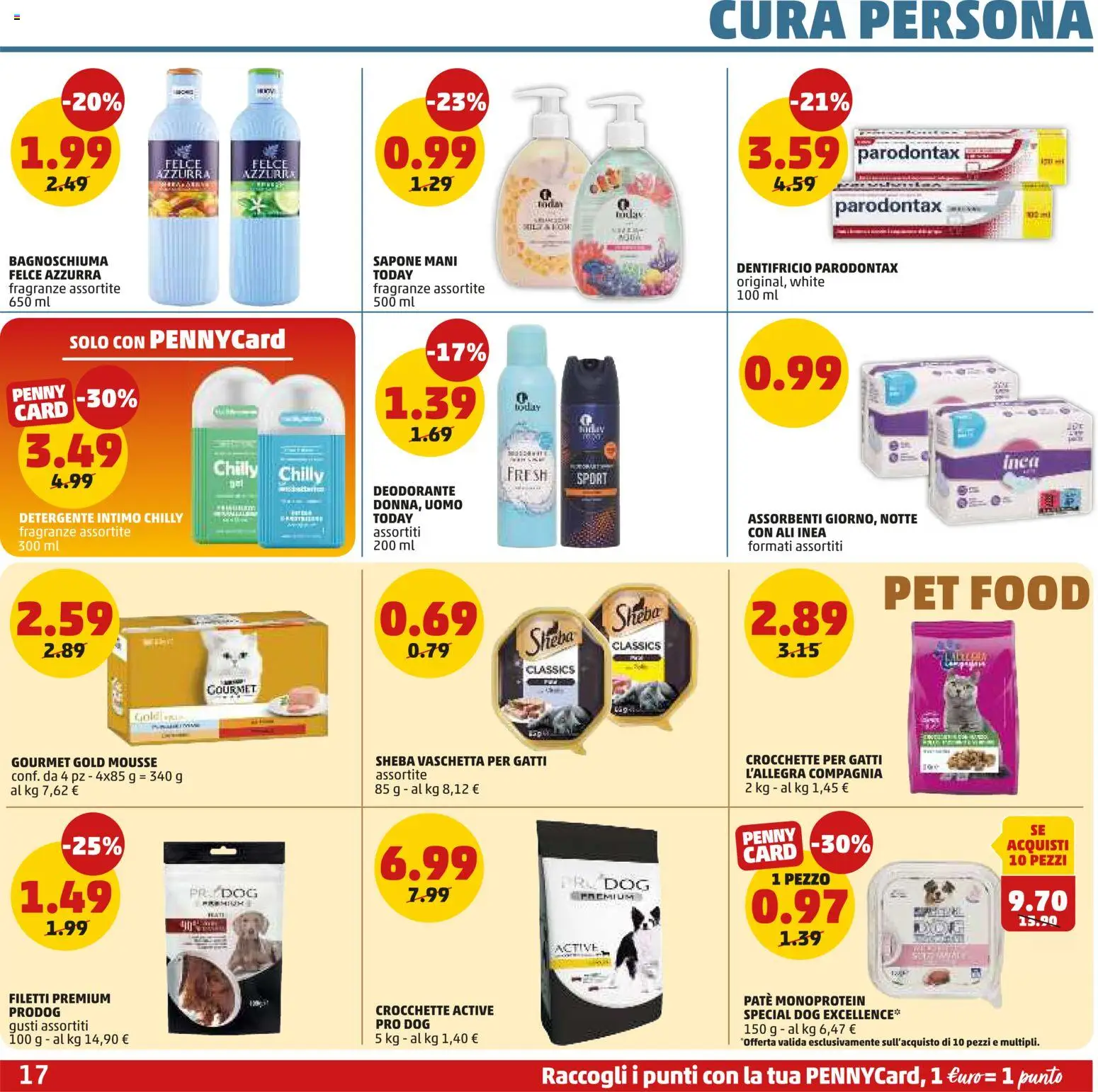 Volantino PENNY del 15.01.2026 | Pagina: 17 | Prodotti: Paté, Dentifricio, Detergente, Crocchette