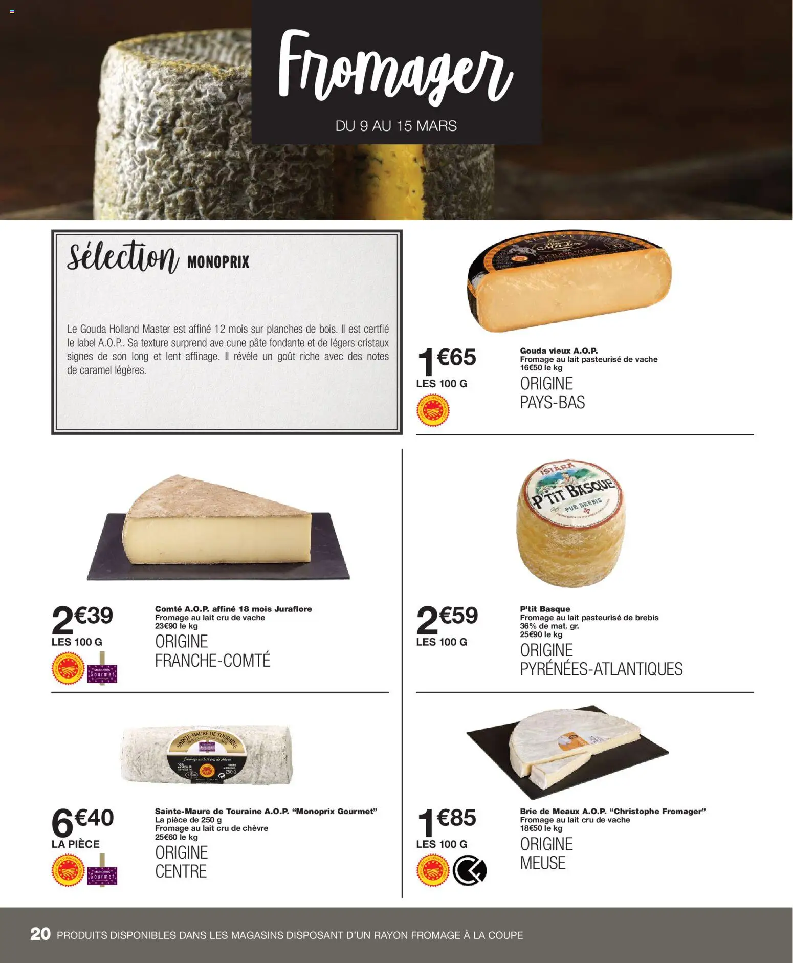 {H1} | Page: 20 | Produits: Lait, Fromage, Brie, Gouda