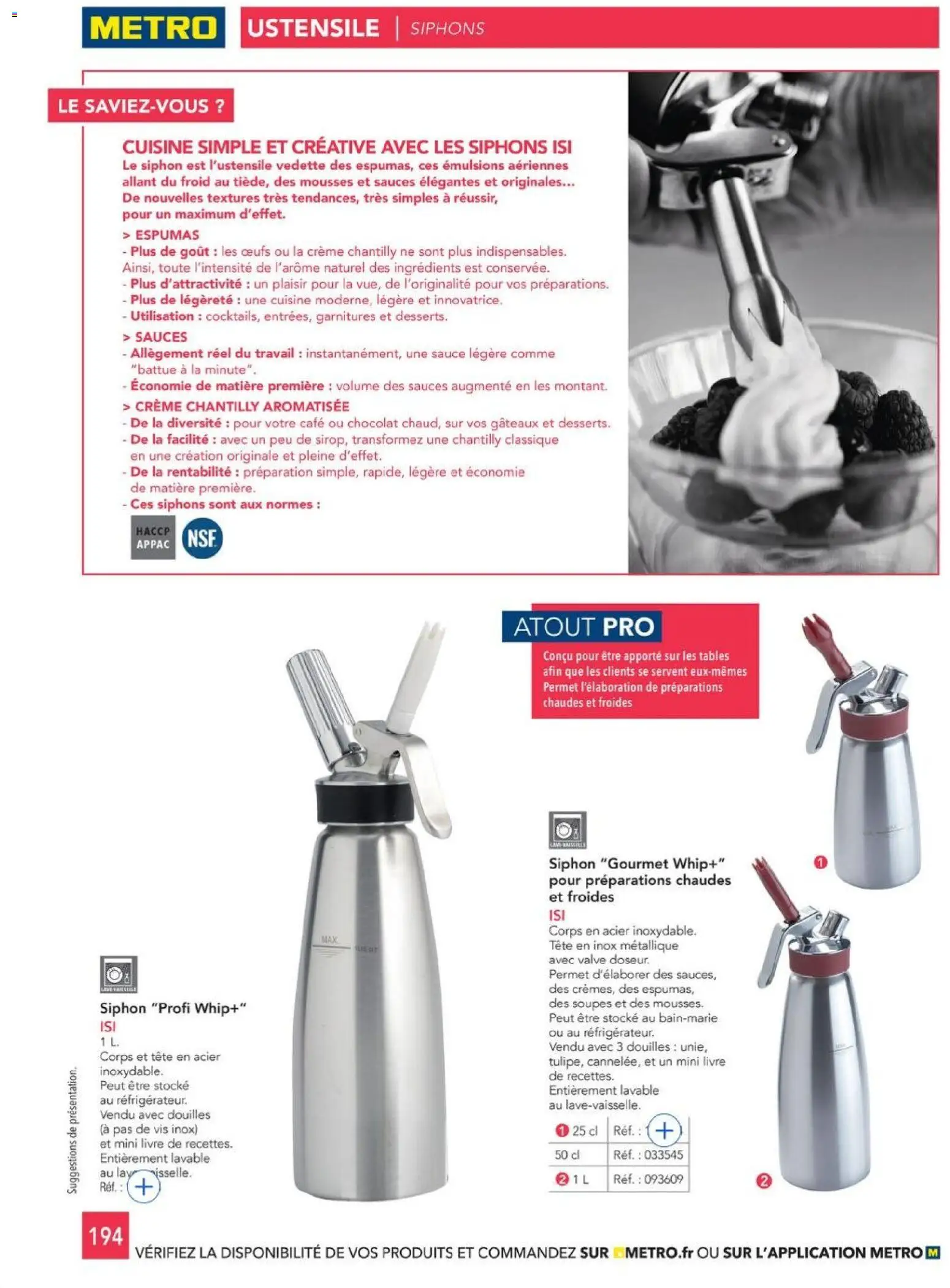 {H1} | Page: 194 | Produits: Crème chantilly, Chocolat, Livre, Crème