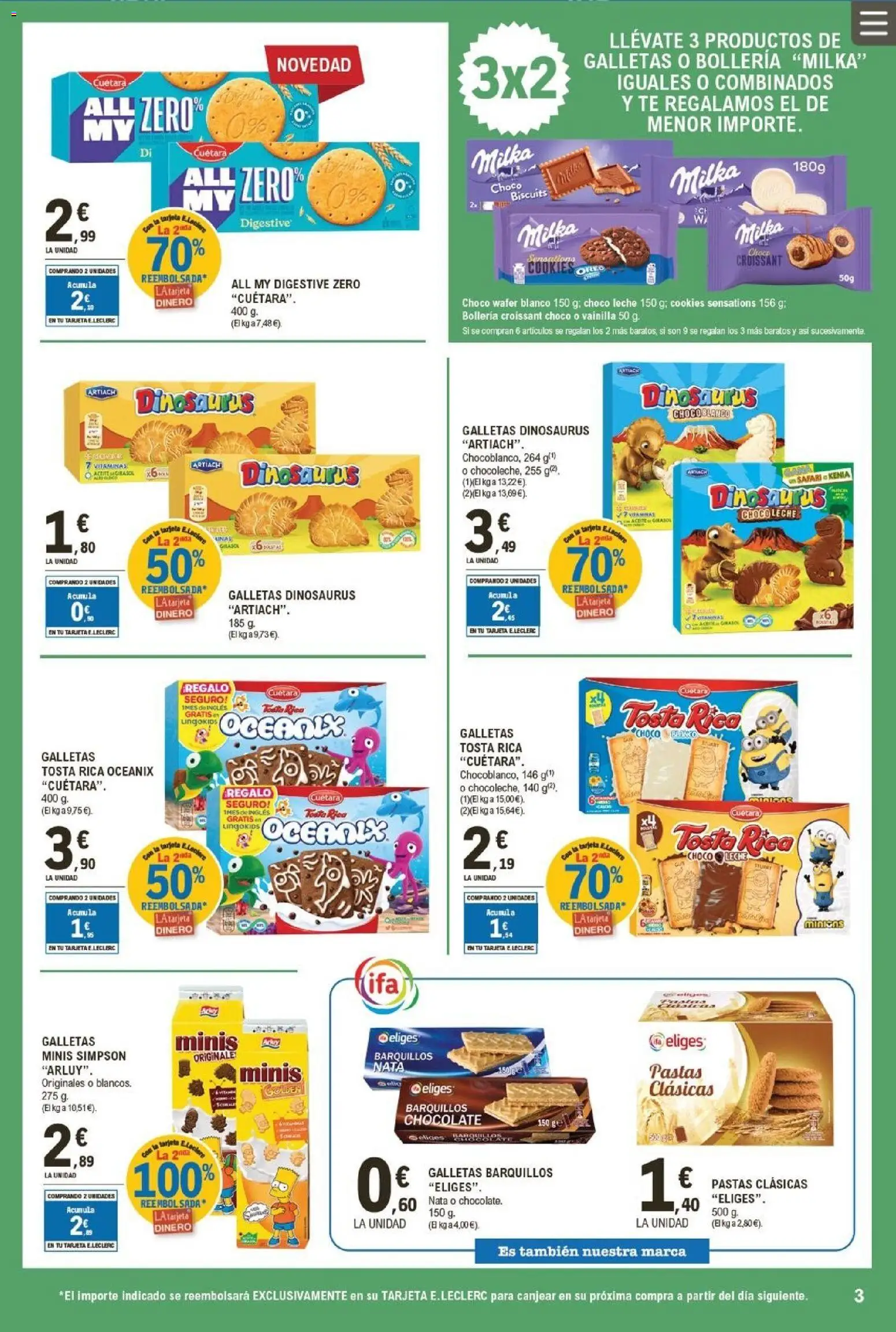 E.Leclerc folleto │ válido desde el 08.04.2026 | Página: 3 | Productos: Aceite, Chocolate, Croissant, Té