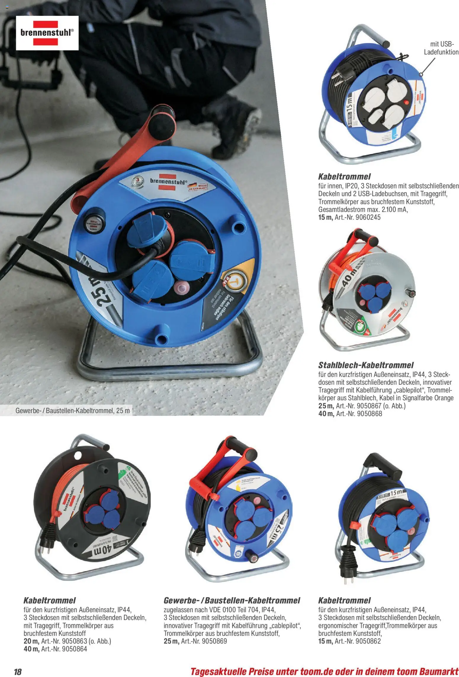 Toom Baumarkt Elektro-Installation 2026 – gültig ab 14.03.2026 | Seite: 18 | Produkte: Kabel, USB