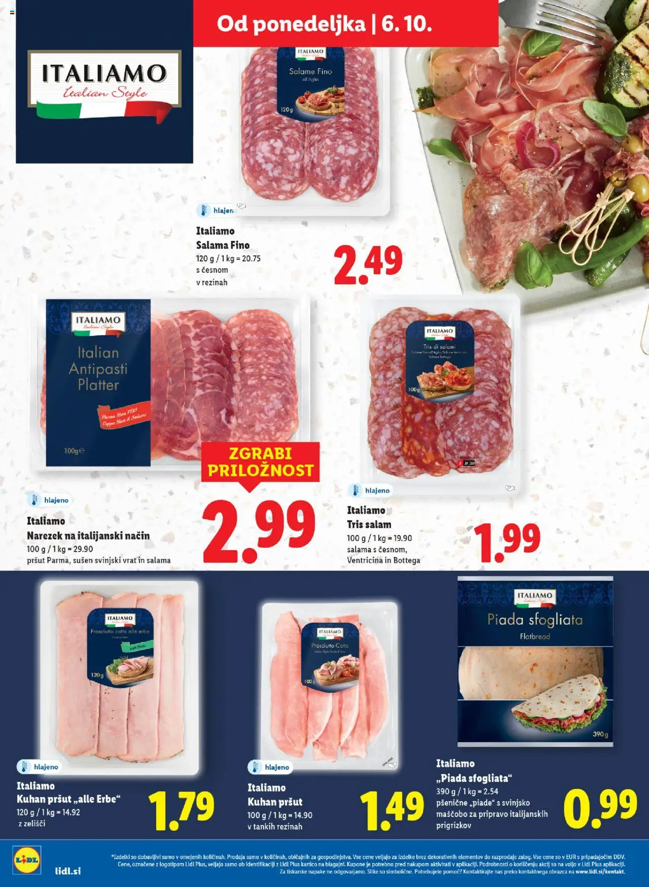 Novi Lidl katalog ponudbe – veljaven od 02.10.2025 | Stran: 52 | Izdelki: Pršut, Narezek, Salama