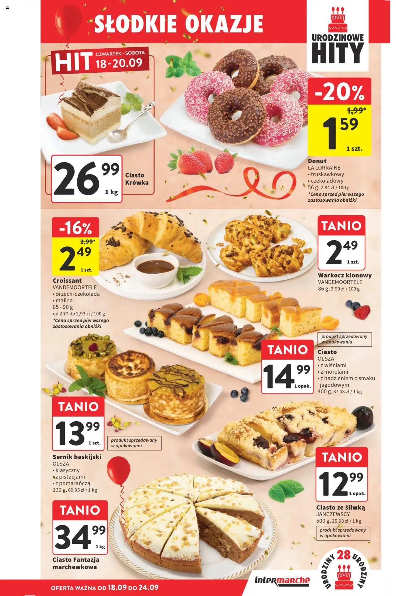 Intermarche Gazetka od 18.09.2025 | Strona: 31 | Produkty: Malina, Ciasto, Krowka, Donut