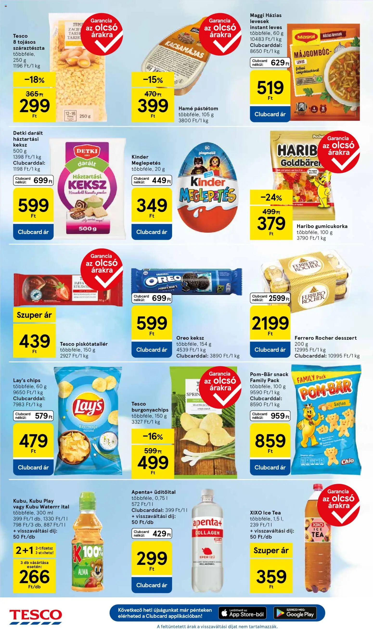 Tesco akciós ujság - amely érvényes a következő dátumtól: 30.10.2025 | Oldal: 6 | Termékek: Chips, Pástétom, Száraztészta, Keksz