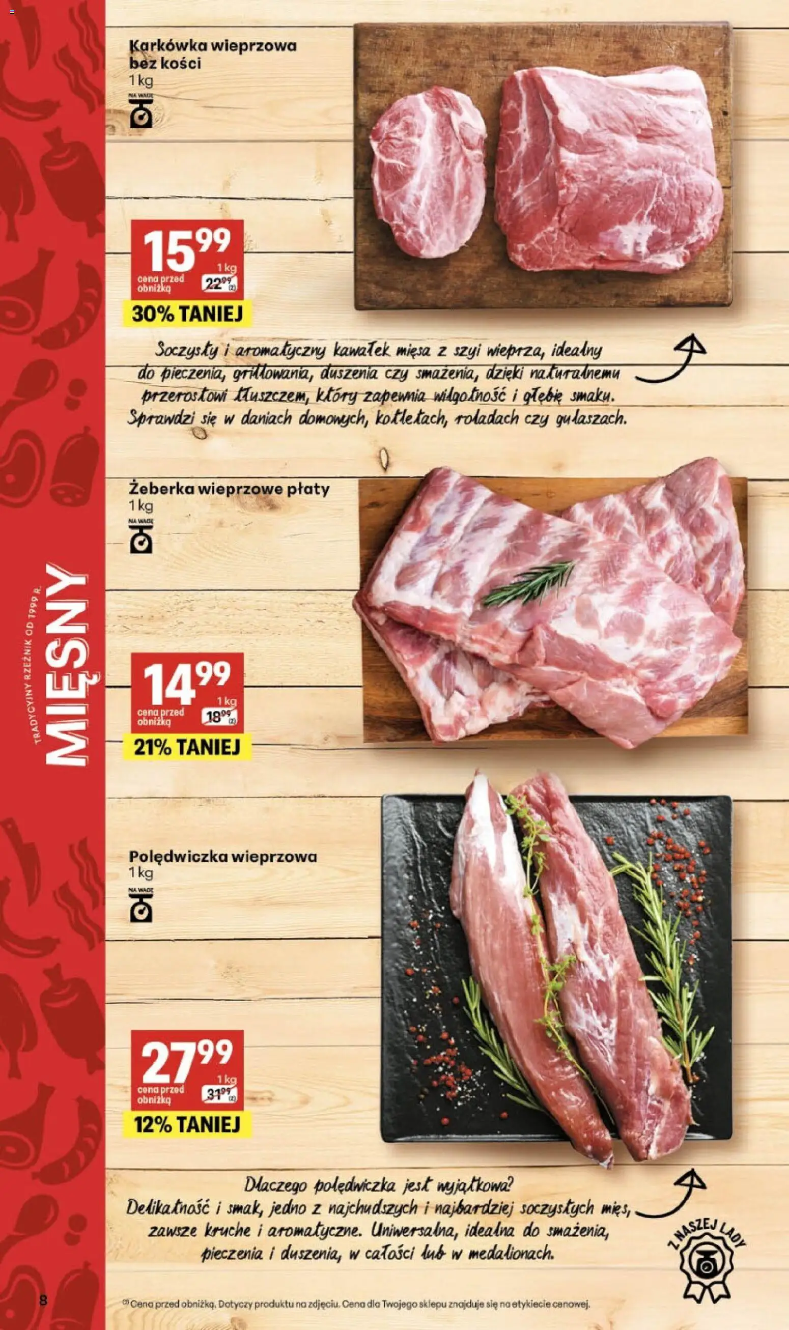 Delikatesy Centrum Gazetka - Sklepy Własne od 05.02.2026 | Strona: 8 | Produkty: Karkówka, Karkówka wieprzowa, Polędwiczka wieprzowa