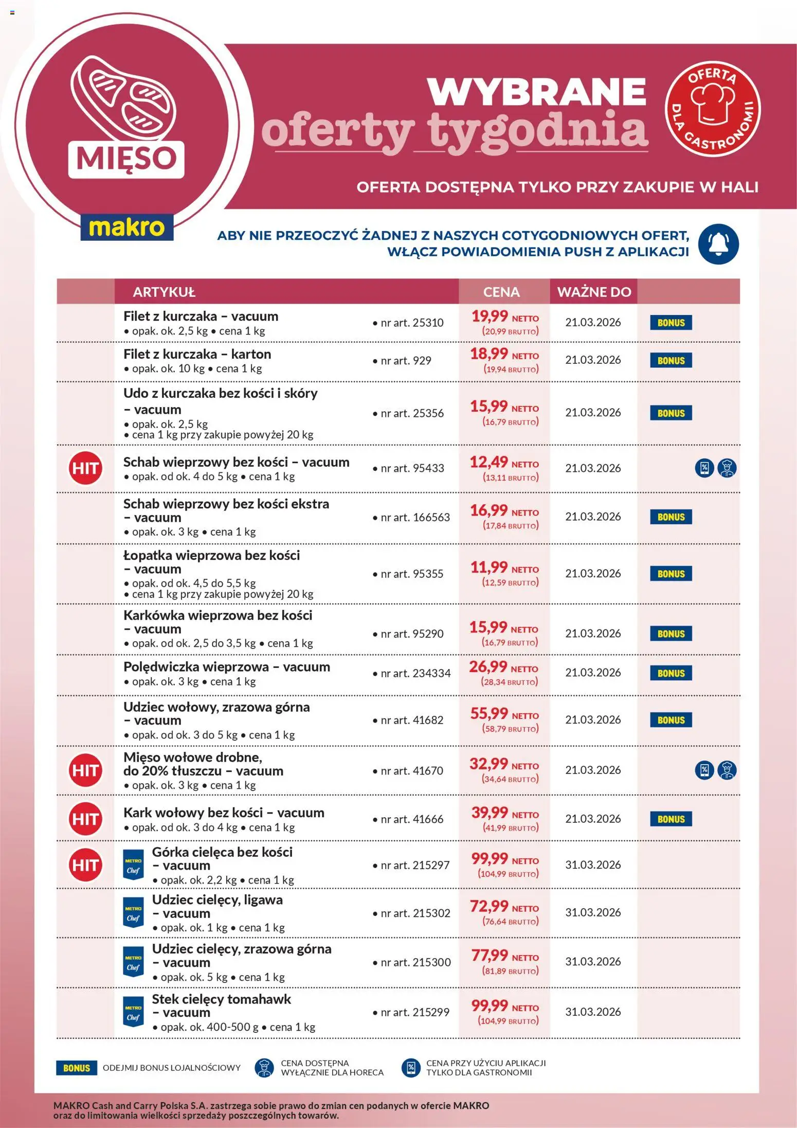 Makro gazetka - Wybrane oferty tygodnia od 16.03.2026 | Strona: 1