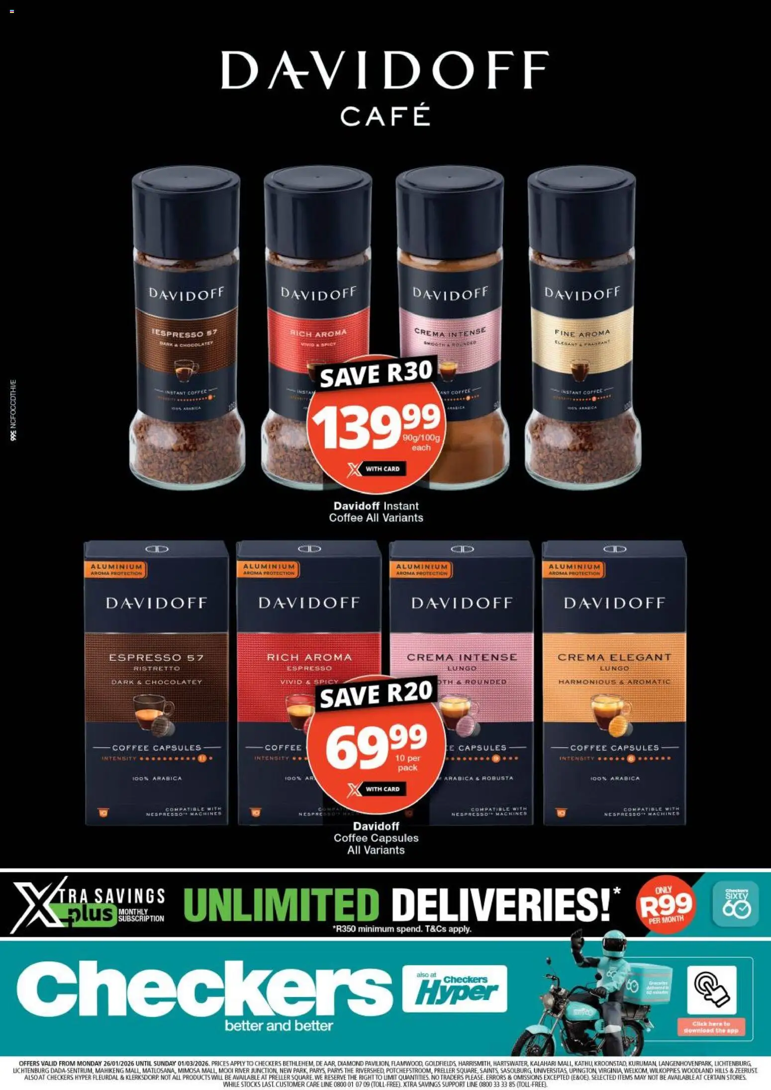 New Checkers catalogue – valid from 26.01.2026 | Page: 1 | Products: Coffee, Estuche organizador de viaje