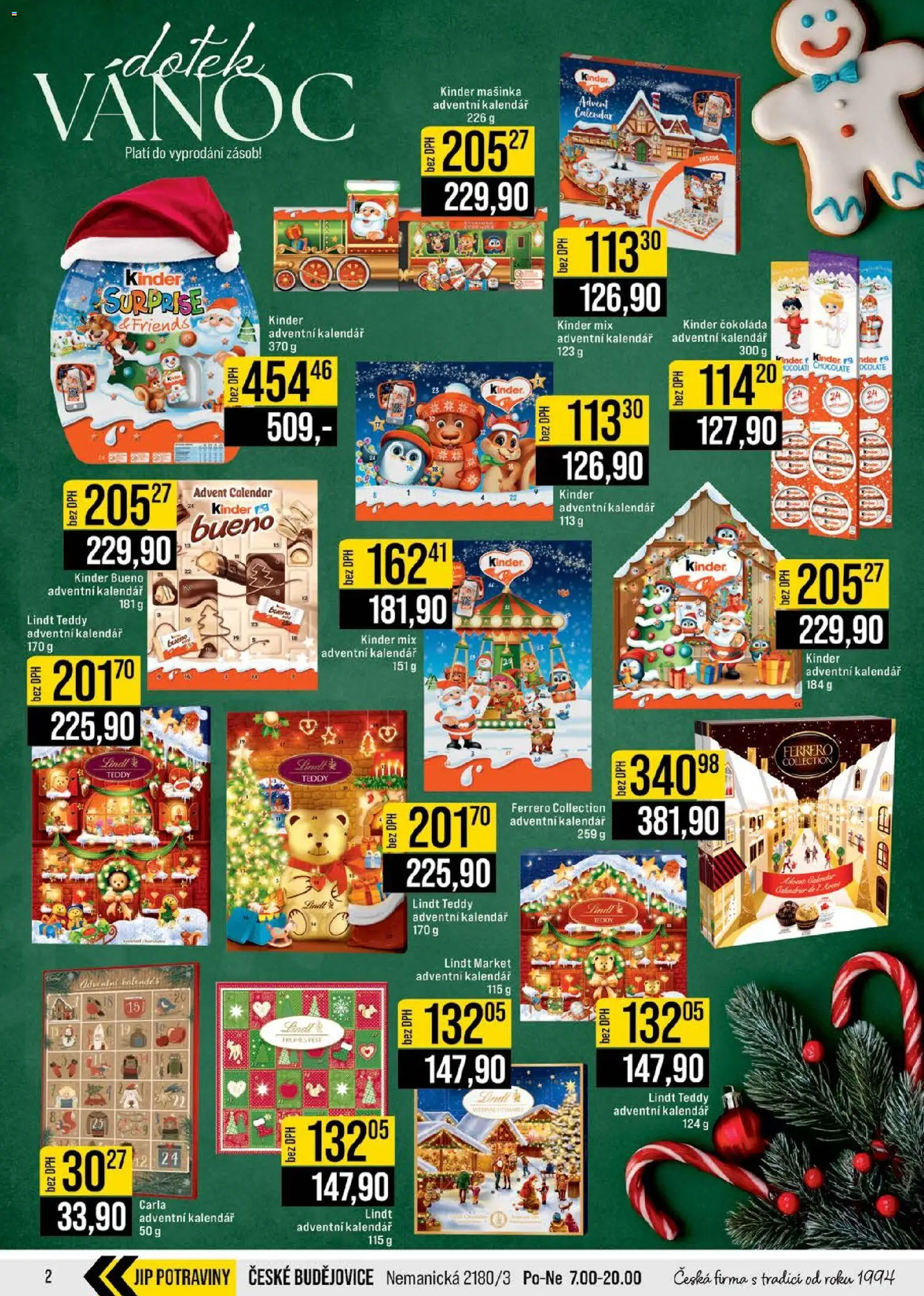 Jip leták - Cash & Carry od 26.11.2025 | Strana: 2 | Produkty: Lindt, Adventní kalendář, Potraviny, Adventní kalendář Lindt
