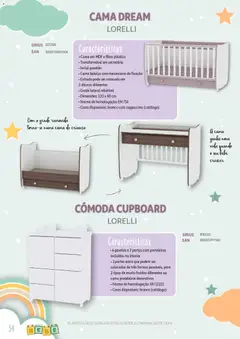 Pré-visualização Auchan - Catálogo Puericultura válido de 13.01.2026 | Página: 54 | Produtos: Baloiço, Portas, Cama, Cómoda