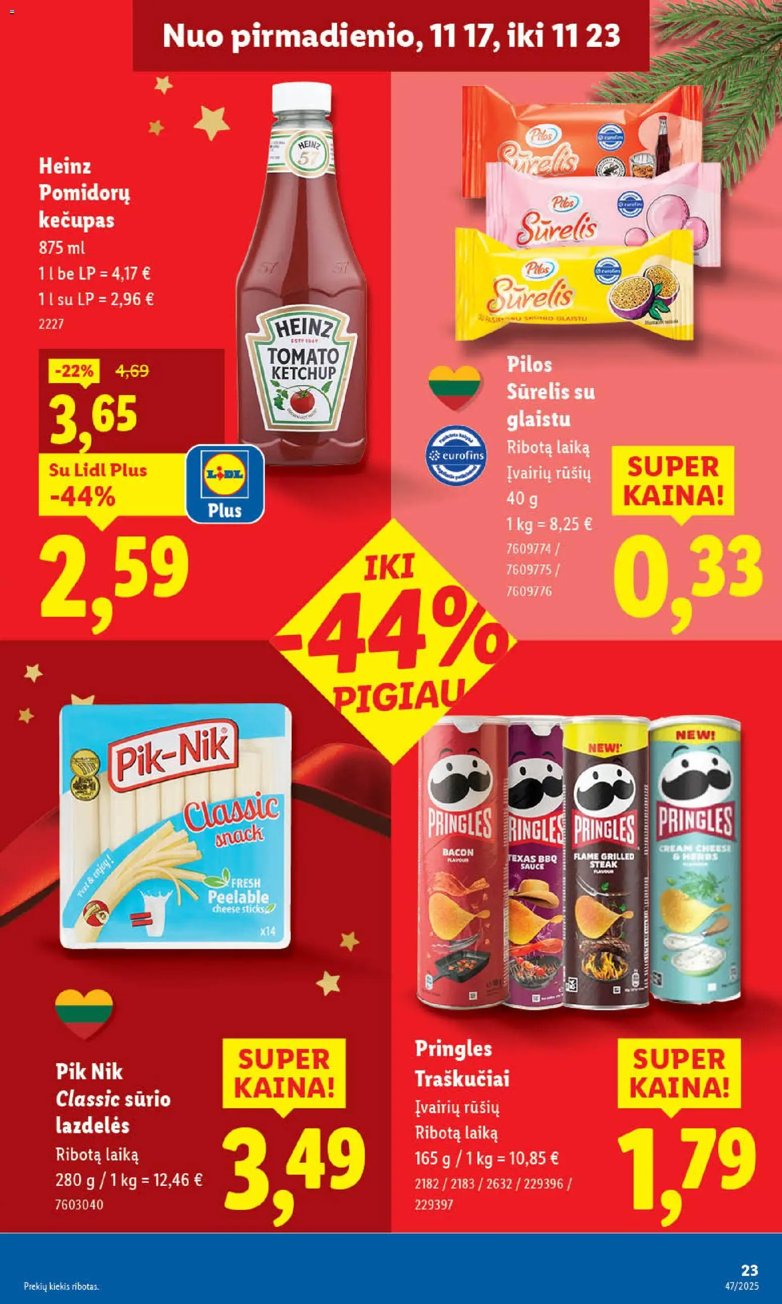 LIDL akcijos nuo 20.11.2025 | Puslapis: 31 | Prekių: Sūrelis, Traškučiai, Kečupas