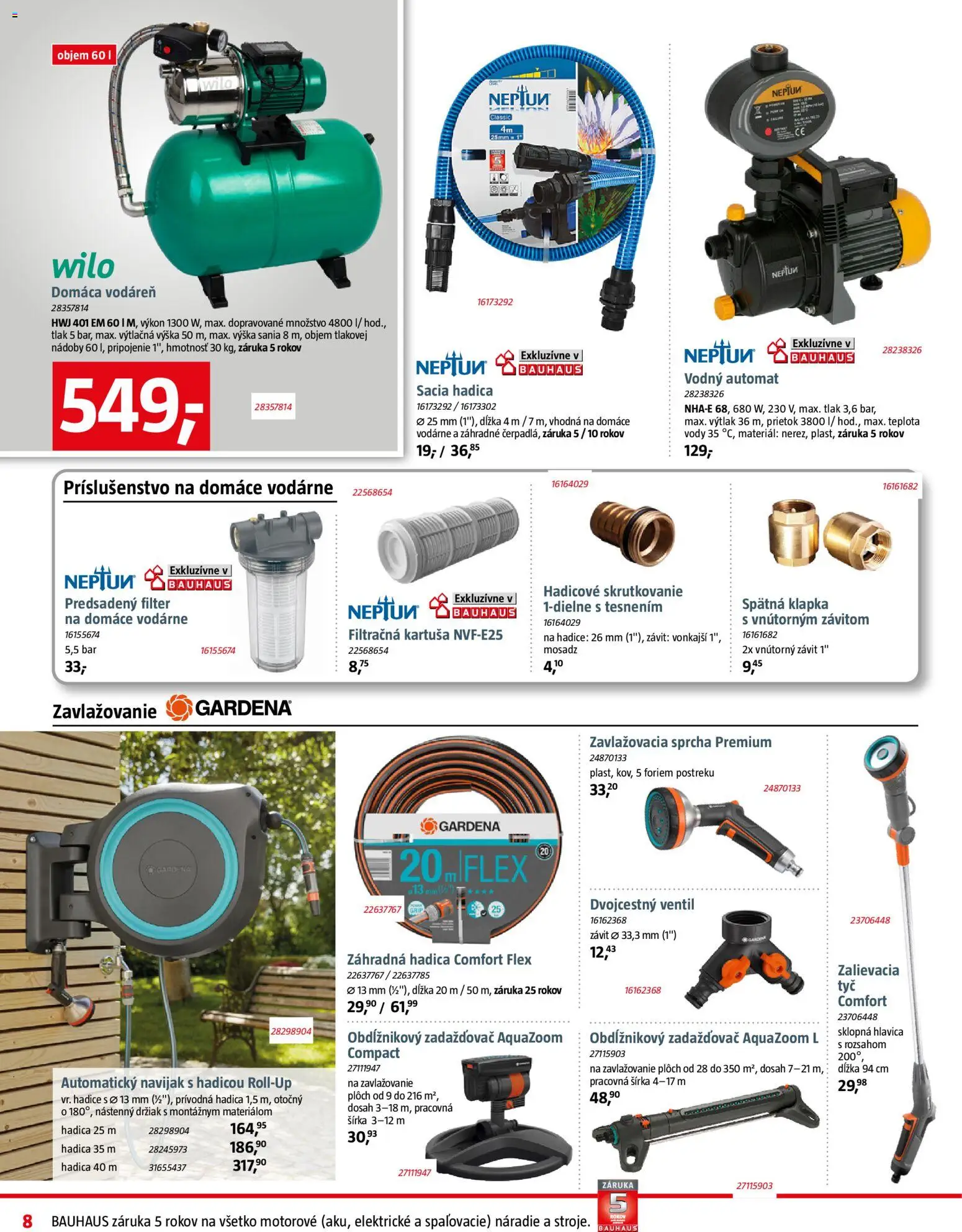 Nové Bauhaus akcie – leták je platný od 07.04.2026 | Strana: 8 | Produkty: Ventil, Sprcha