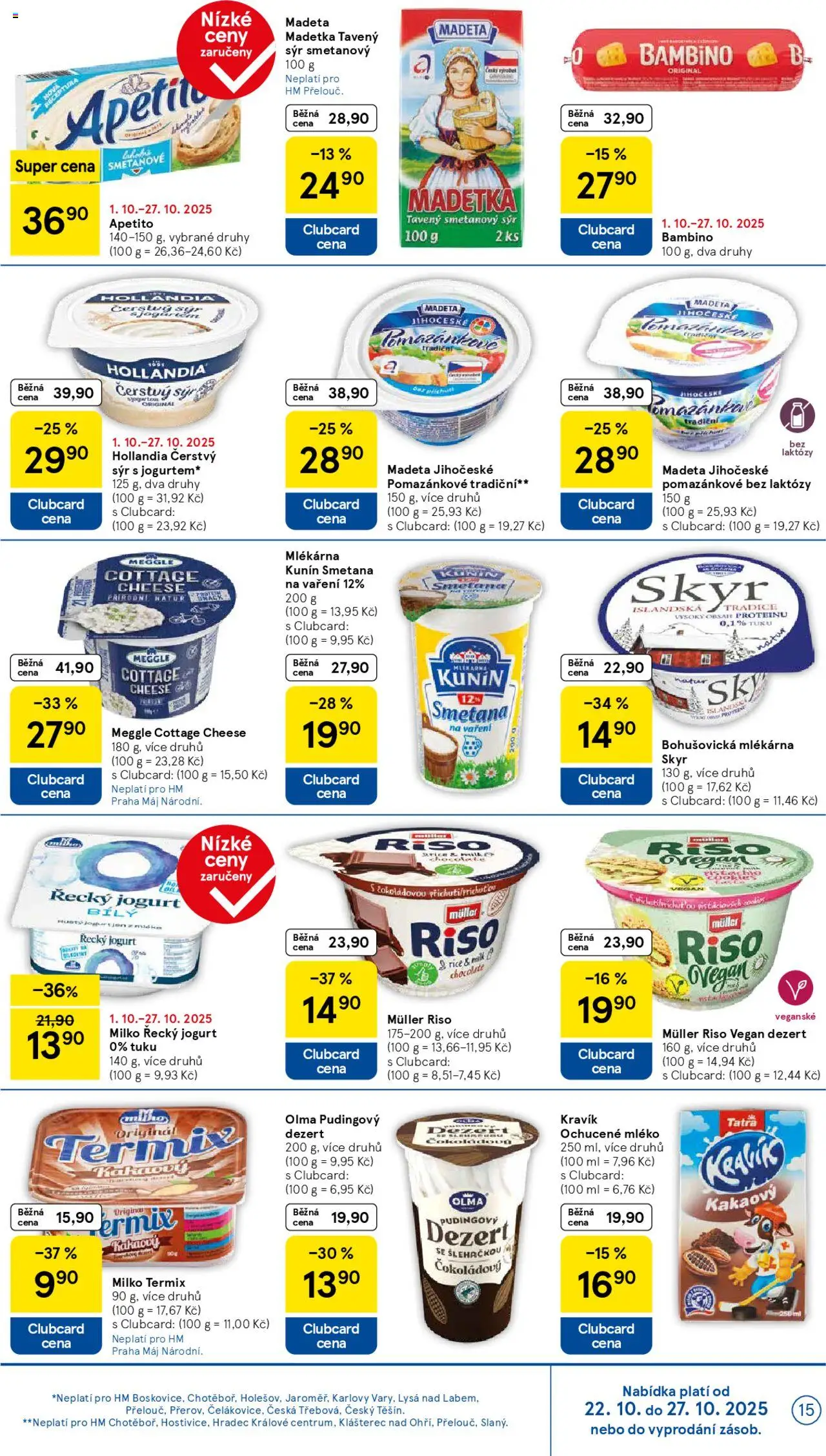 Tesco leták - Hypermarket od 22.10.2025 | Strana: 15 | Produkty: Vegan, Králík, Sýr, Cottage