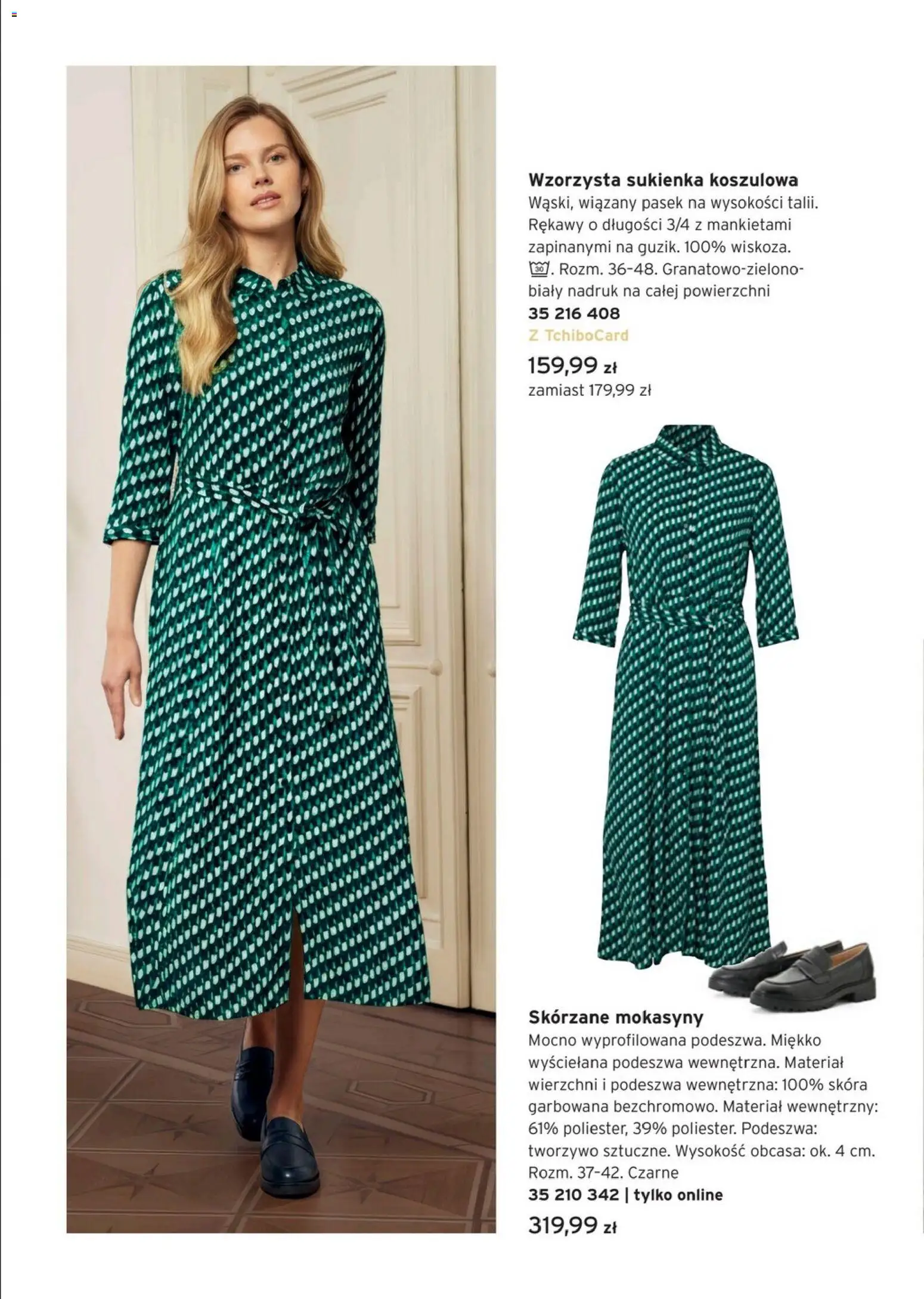 Tchibo promocje od 24.02.2026 | Strona: 10 | Produkty: Mokasyny, Pasek, Sukienka