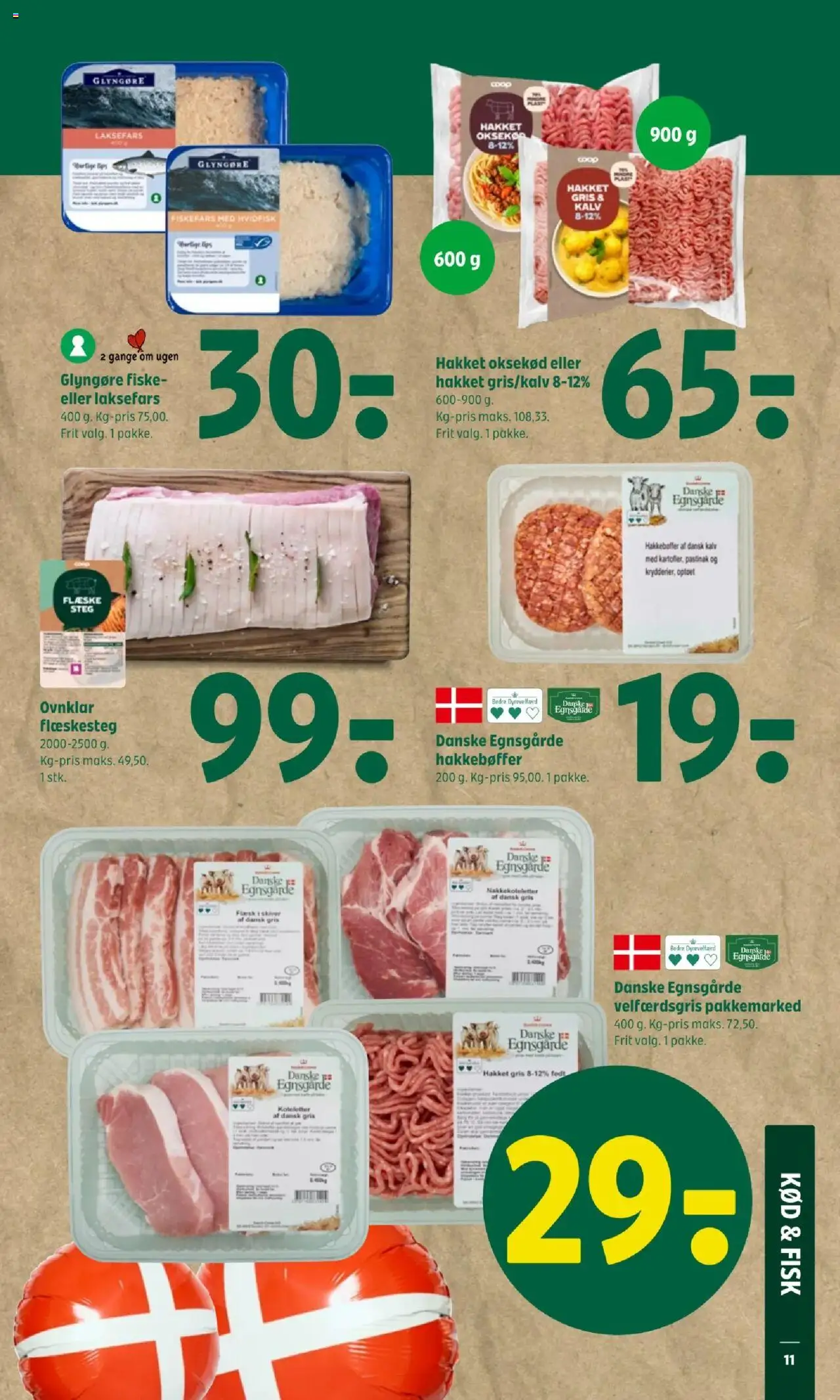 Coop 365 tilbudsavis – gyldig fra 11.09.2025 | Side: 13 | Produkter: Fisk, Oksekød, Flæskesteg