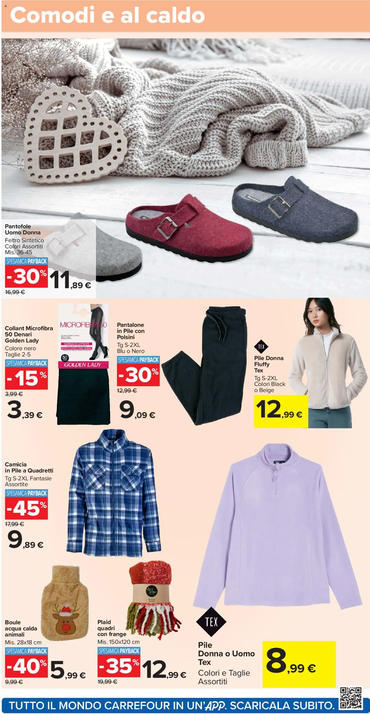 Volantino Carrefour del 04.11.2025 | Pagina: 20 | Prodotti: Plaid, Camicia, Acqua, Collant