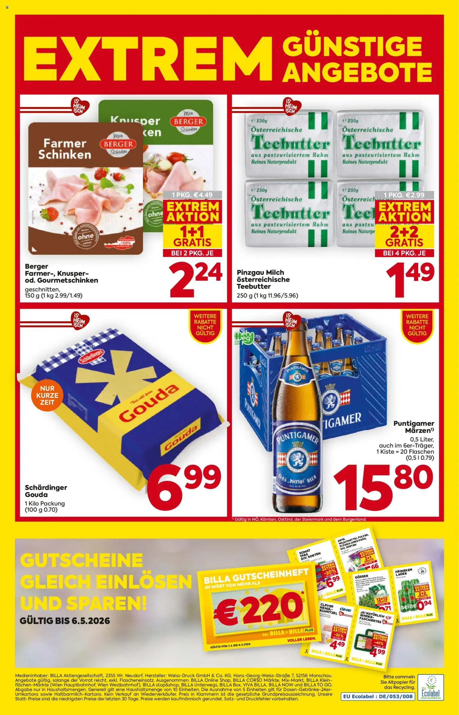 Billa Flugblatt - Burgenland gültig ab 16.04.2026 | Seite: 16 | Produkte: Milch, Schinken, Waschmittel