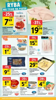 Intermarche Gazetka od 24.07.2025 | Strona: 16 | Produkty: Rybna, Tilapia, Łosoś, Ryba