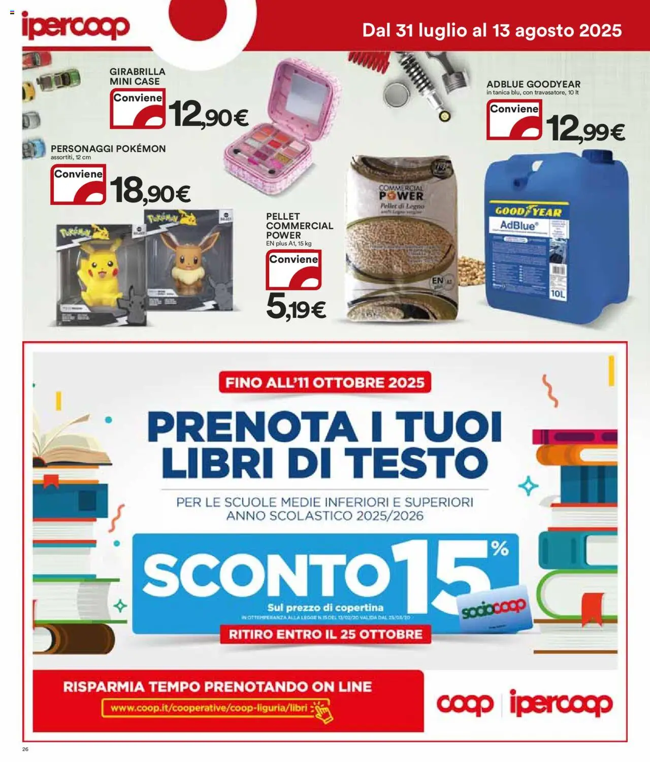 Volantino Ipercoop del 31.07.2025 | Pagina: 26 | Prodotti: Pellet, Tanica