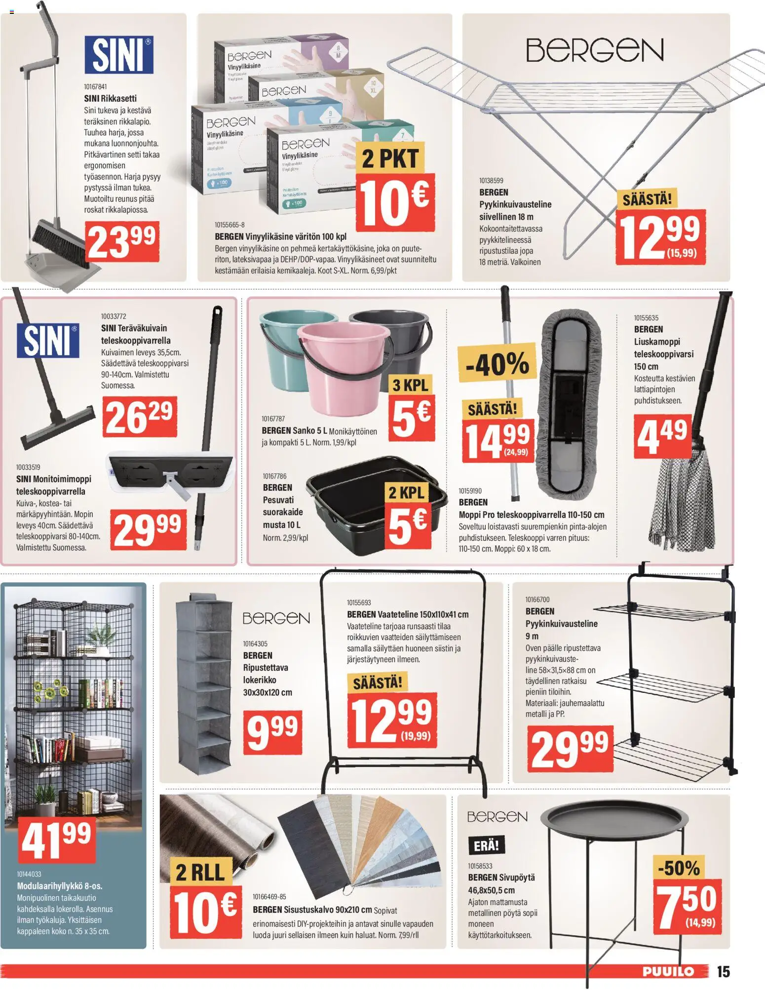 Puuilo tarjoukset – voimassa 26.01.2026 alkaen | Sivu: 15 | Tuotteet: Harja, Moppi, Pöytä