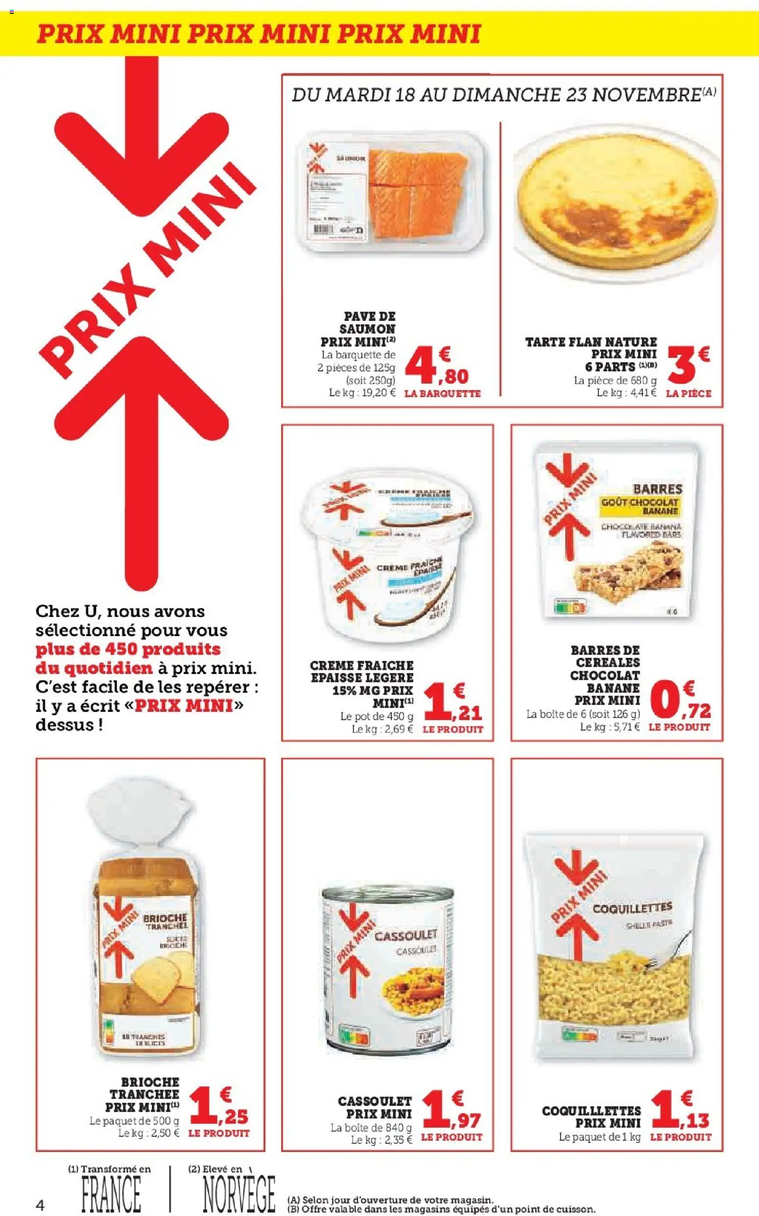 {H1} | Page: 4 | Produits: Chocolat, Crème fraiche, Saumon, Crème