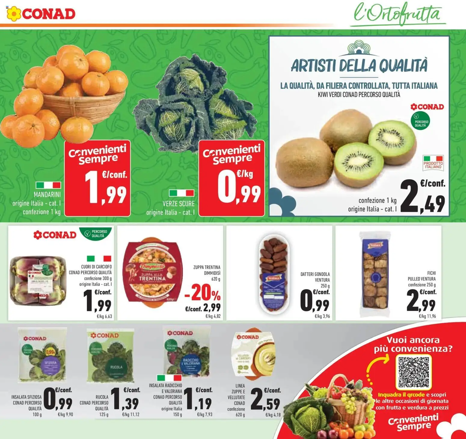 Volantino Conad del 29.01.2026 | Pagina: 7 | Prodotti: Kiwi, Mandarini, Insalata, Frutta